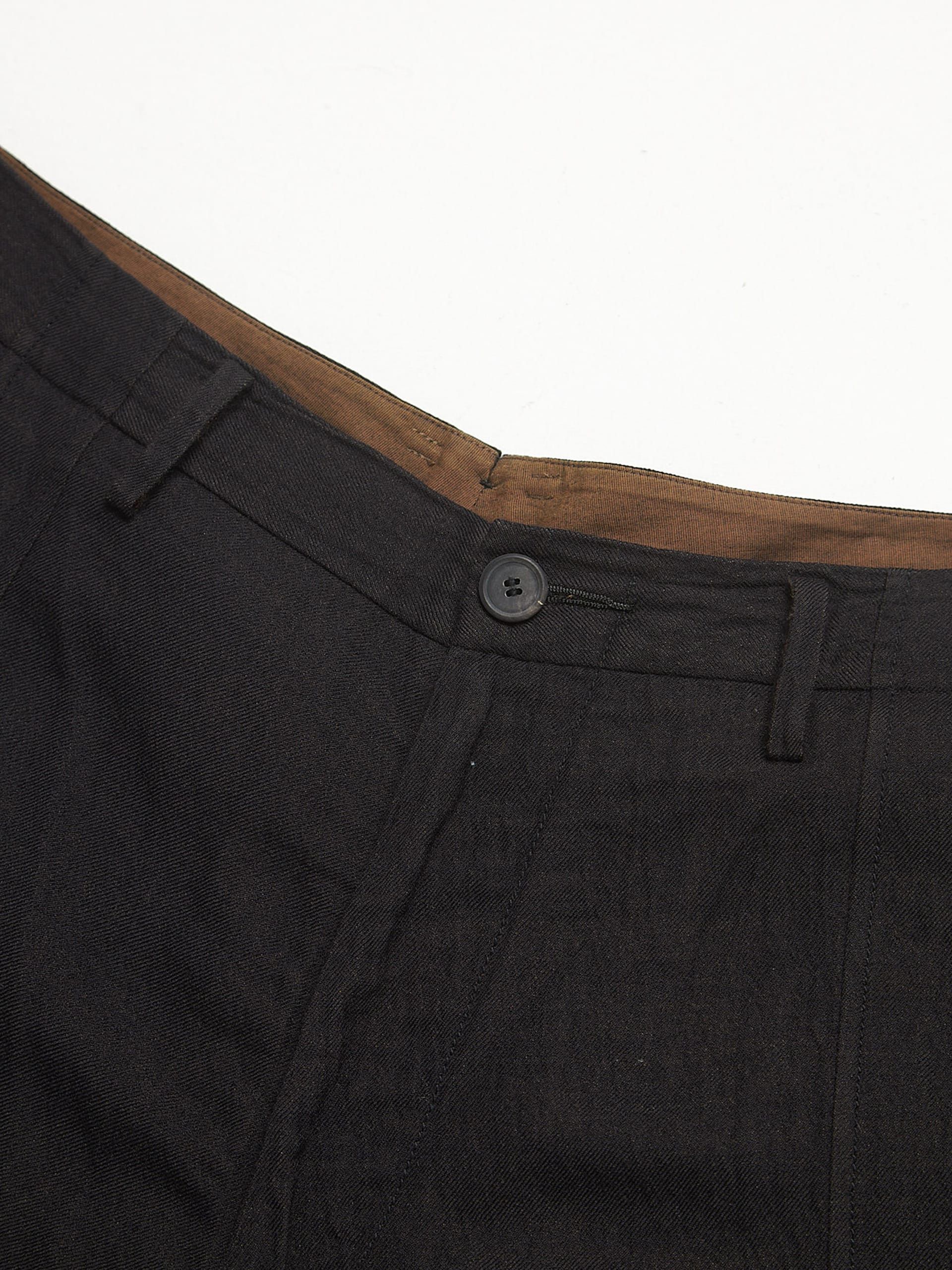 Ziggy Chen Black Panel Wool Blend Trousers Size US 38 / EU 54 - 3 Thumbnail