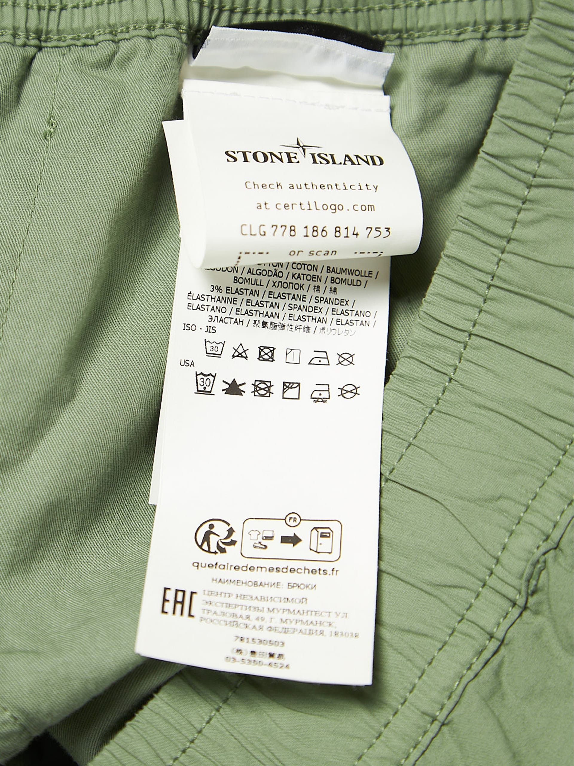 Stone Island Green Patched Light Cotton Blend Trackpants Size US 30 / EU 46 - 4 Thumbnail