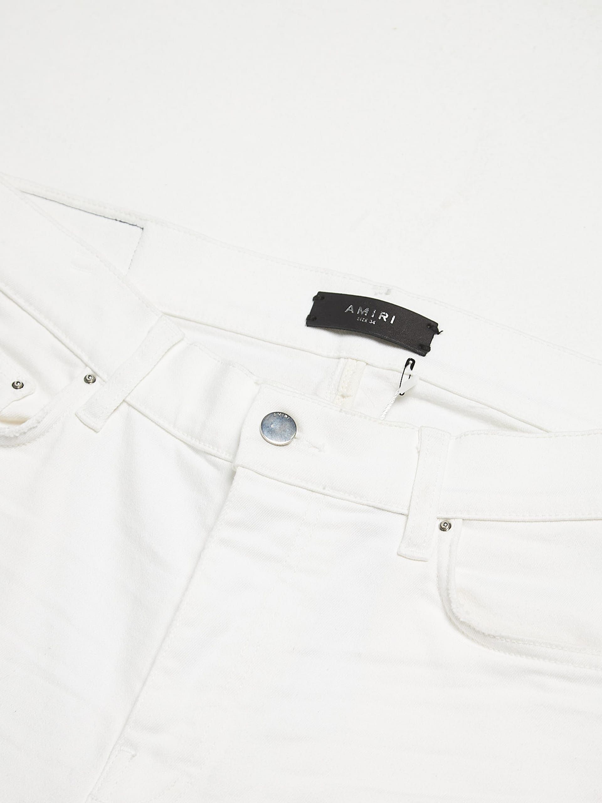 Amiri Total White Biker Patched Denim Size US 34 / EU 50 - 3 Thumbnail