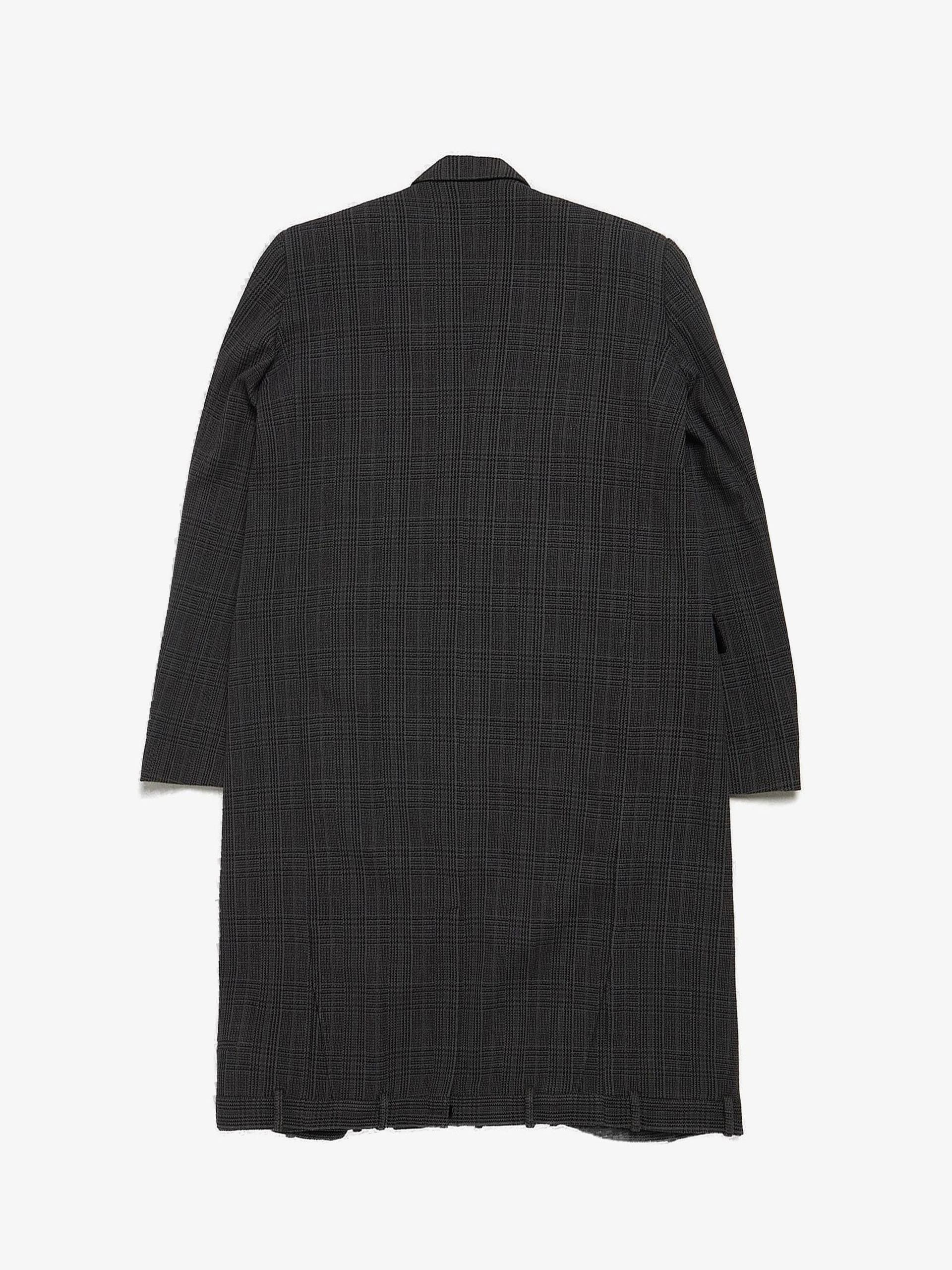 Balenciaga Gray Checkered Trouser Waist Hem Oversized Cotton Coat Size US XS / EU 42 / 0 - 2 Thumbnail