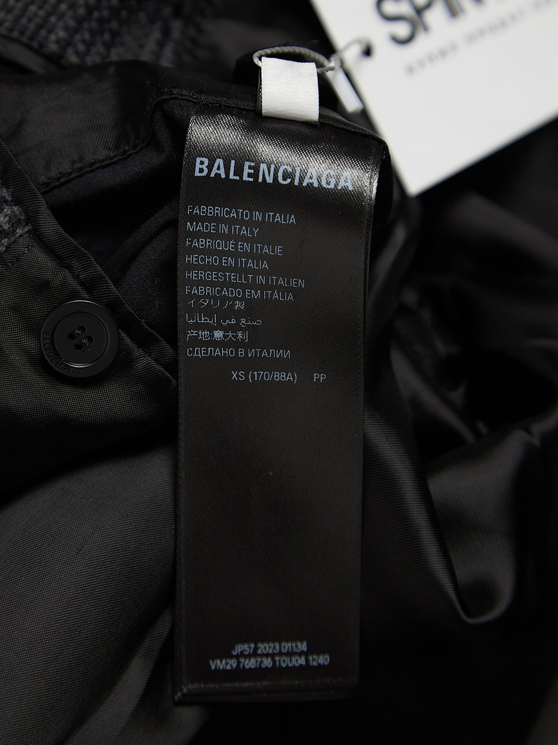Balenciaga Gray Checkered Trouser Waist Hem Oversized Cotton Coat Size US XS / EU 42 / 0 - 5 Thumbnail