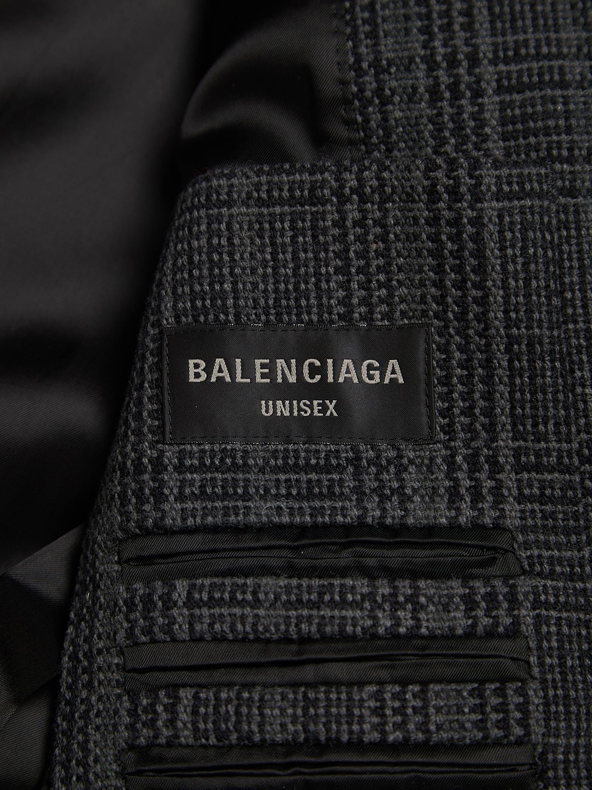Balenciaga Gray Checkered Trouser Waist Hem Oversized Cotton Coat Size US XS / EU 42 / 0 - 4 Thumbnail
