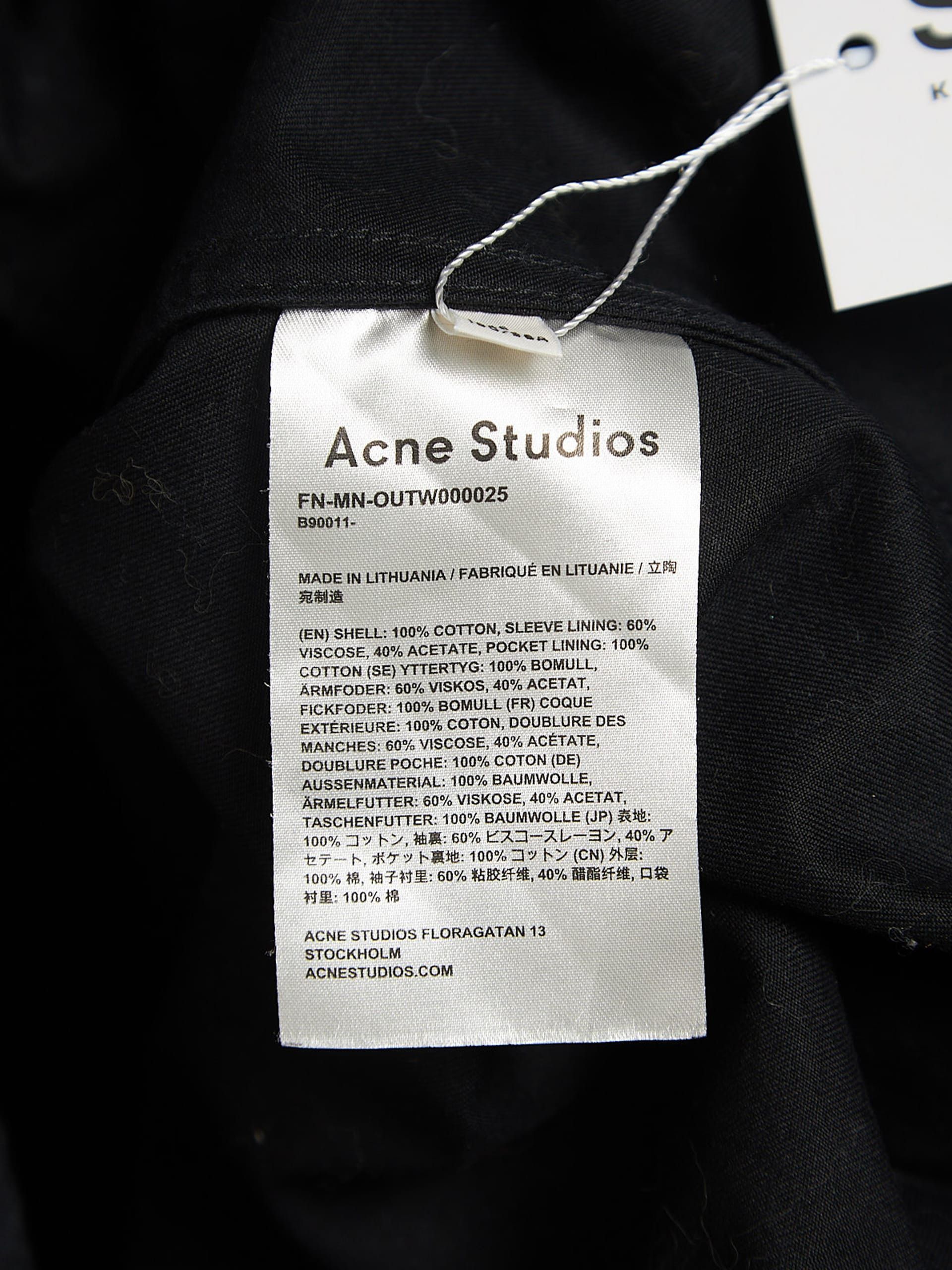 Acne Studios Black Hooded Cotton Parka Size US M / EU 48-50 / 2 - 4 Thumbnail