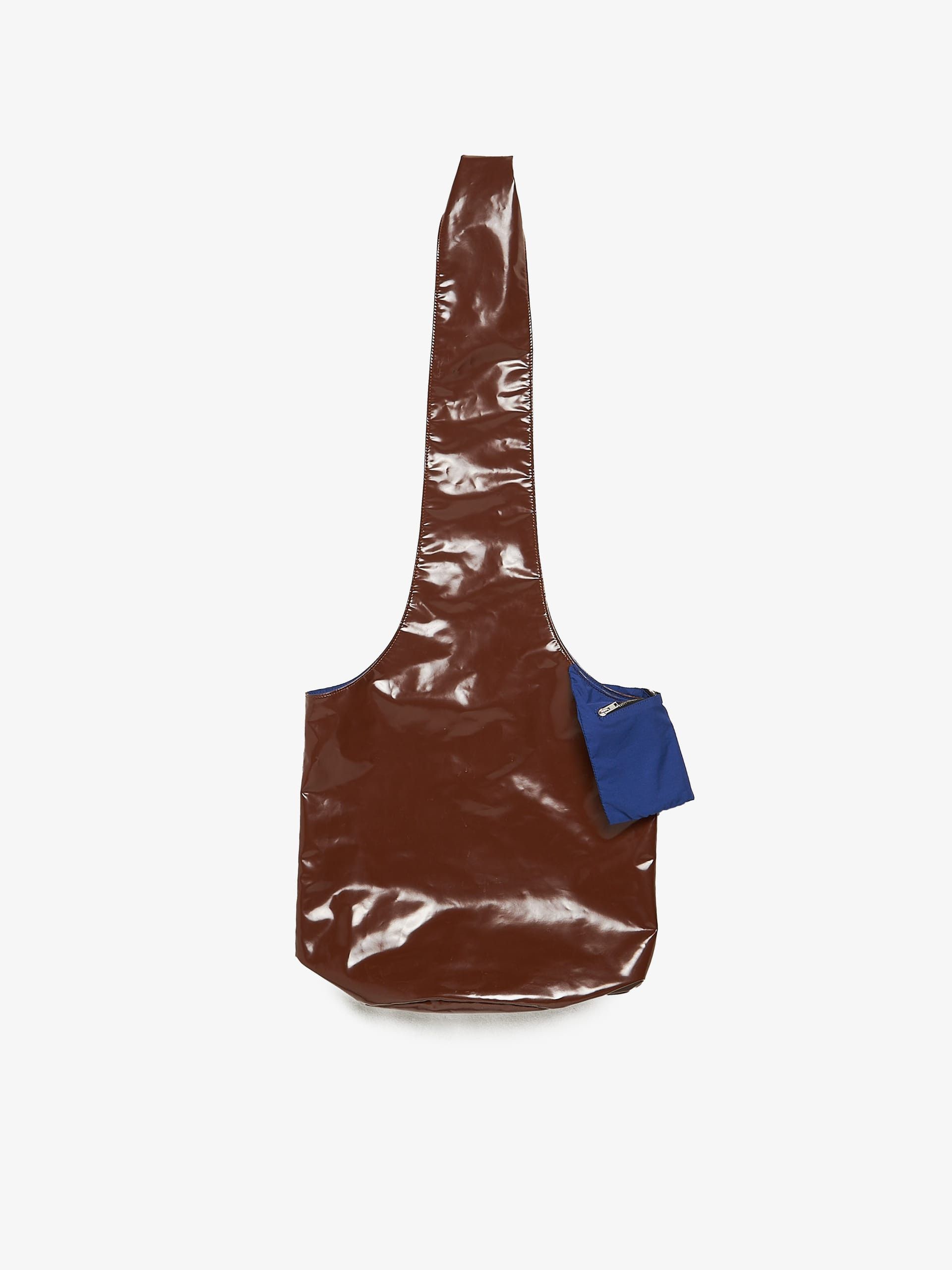 Raf Simons Brown and Blue Reversible Vinyl Shoulder Bag Size ONE SIZE - 2 Thumbnail