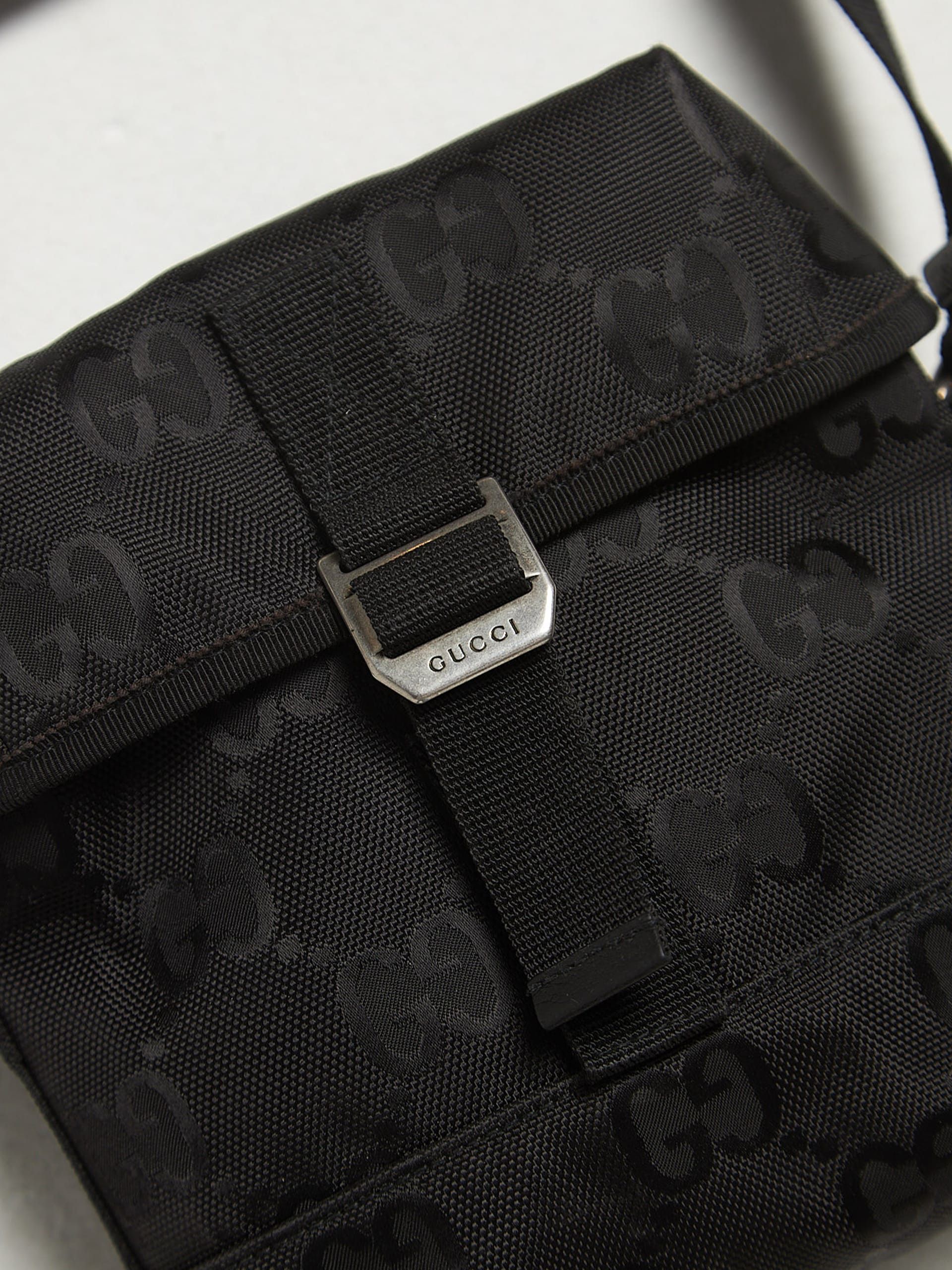Gucci Black Monogram Embossed Nylon Bag Size ONE SIZE - 3 Thumbnail
