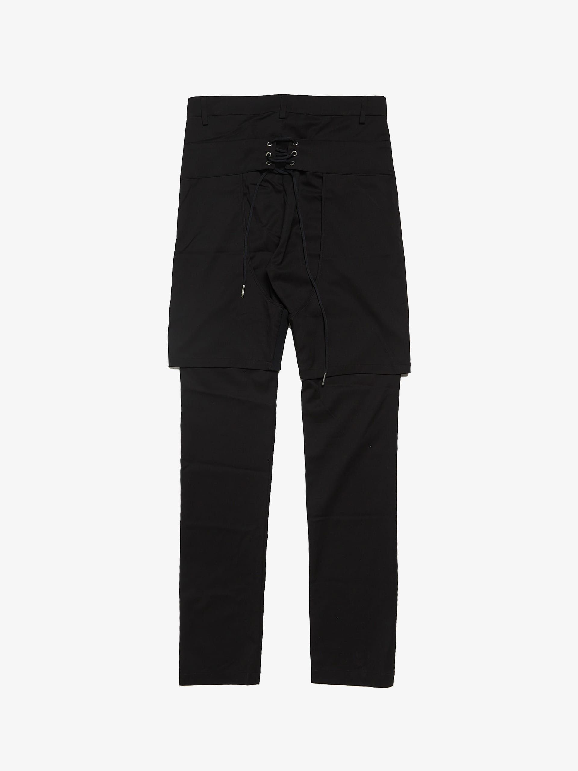 Helmut Lang Black Deconstructed Back Laced Trousers Size US 31 - 2 Thumbnail
