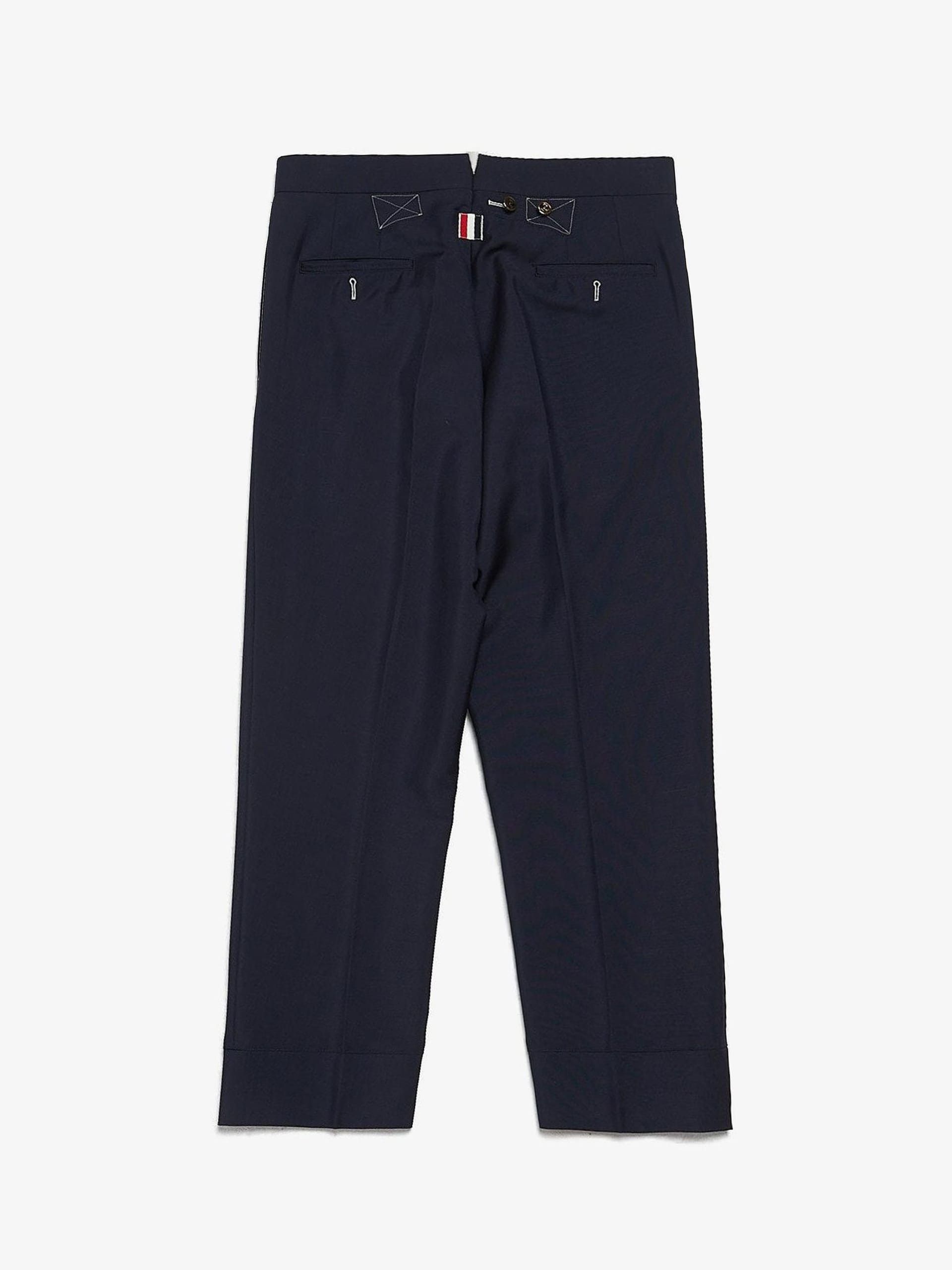 Thom Browne Navy Wool and Mohair Formal Suit Trousers Size US 34 / EU 50 - 2 Thumbnail