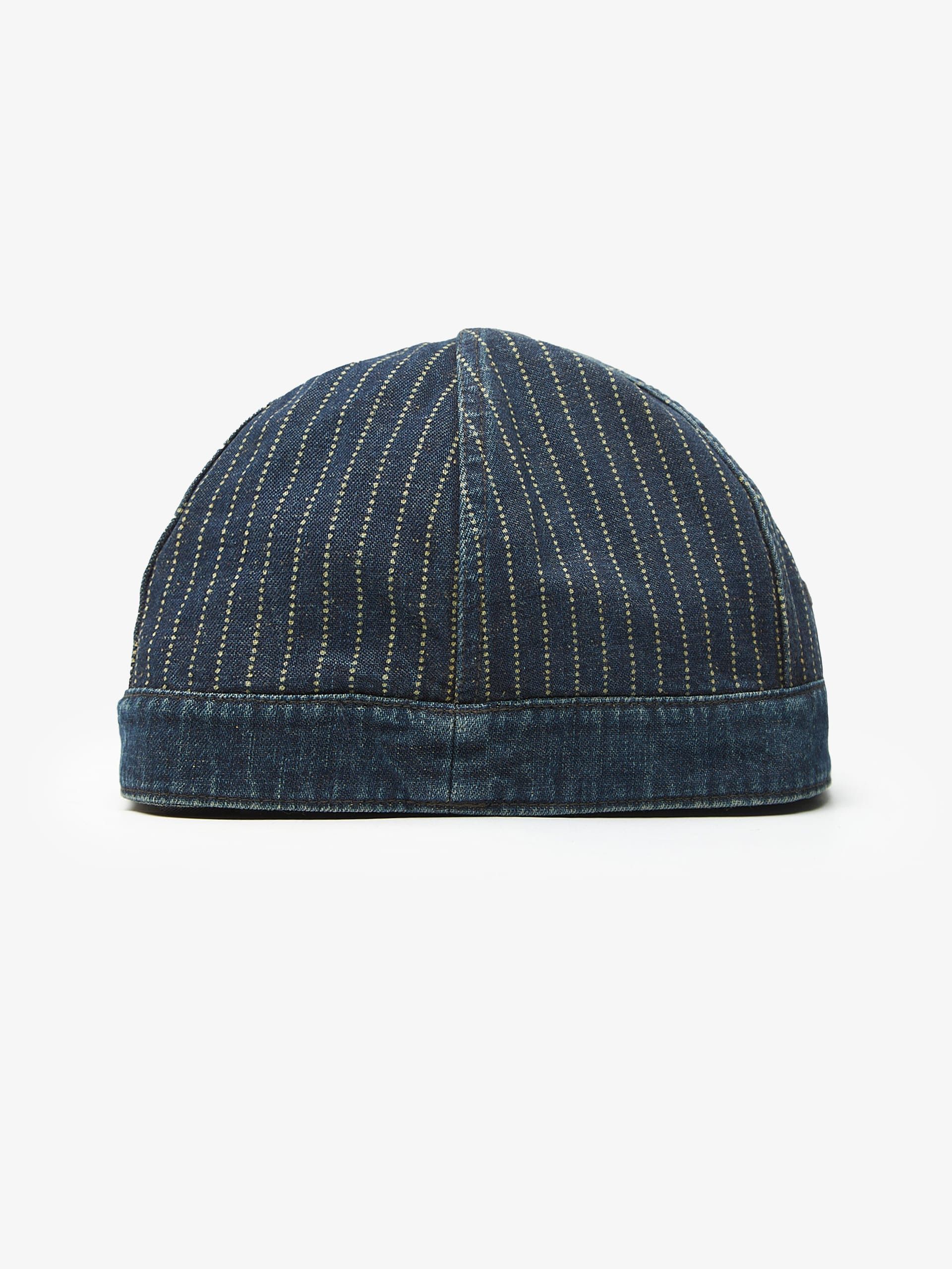 Ralph Lauren Navy Striped Cotton Denim Cap Size ONE SIZE - 3 Thumbnail