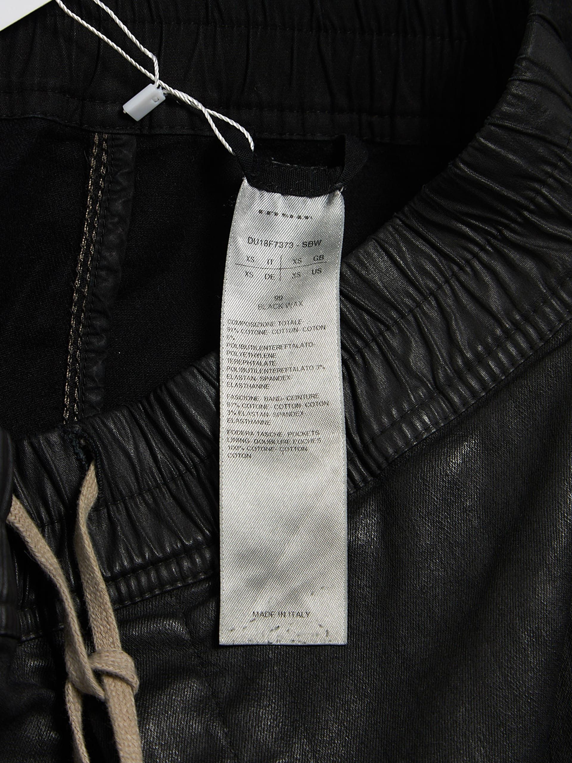 Rick Owens Drkshdw Black Waxed Drop Crotch Pants Size US 27 - 4 Thumbnail
