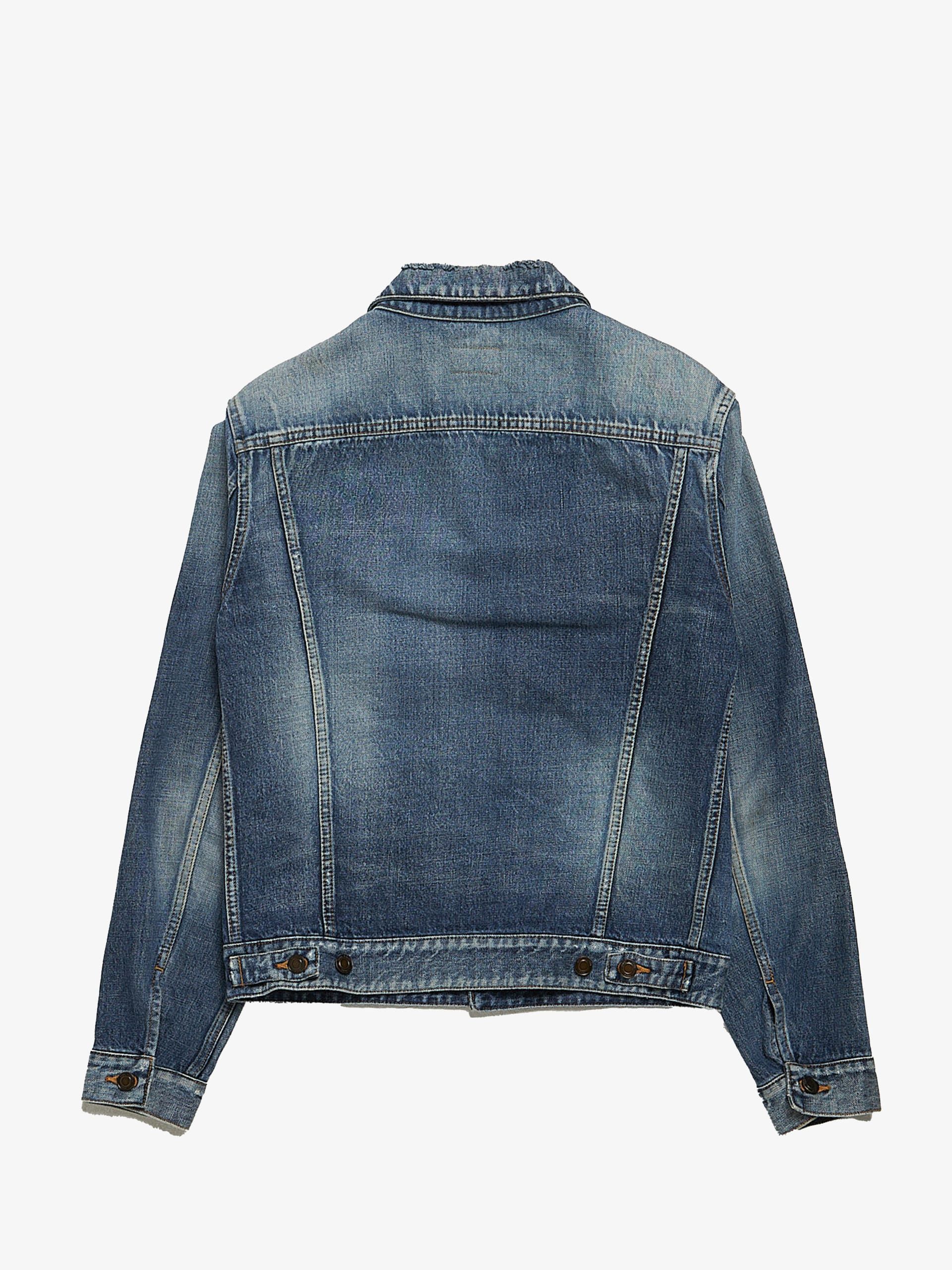 Saint Laurent Paris Blue Washed Distressed 46Denim Cotton Jacket Size US XL / EU 56 / 4 - 2 Thumbnail
