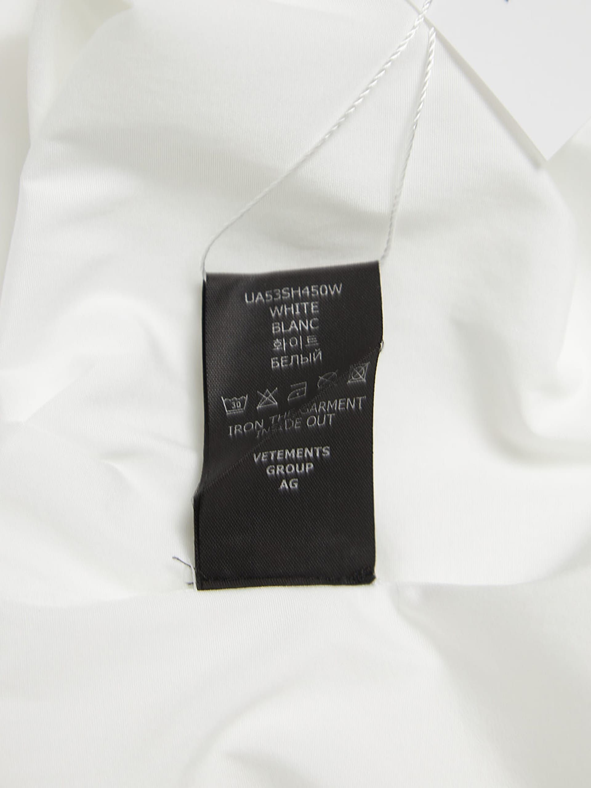 Vetements White Front and Back Text Printed Oversized Cotton Overshirt Size US S / EU 44-46 / 1 - 4 Thumbnail