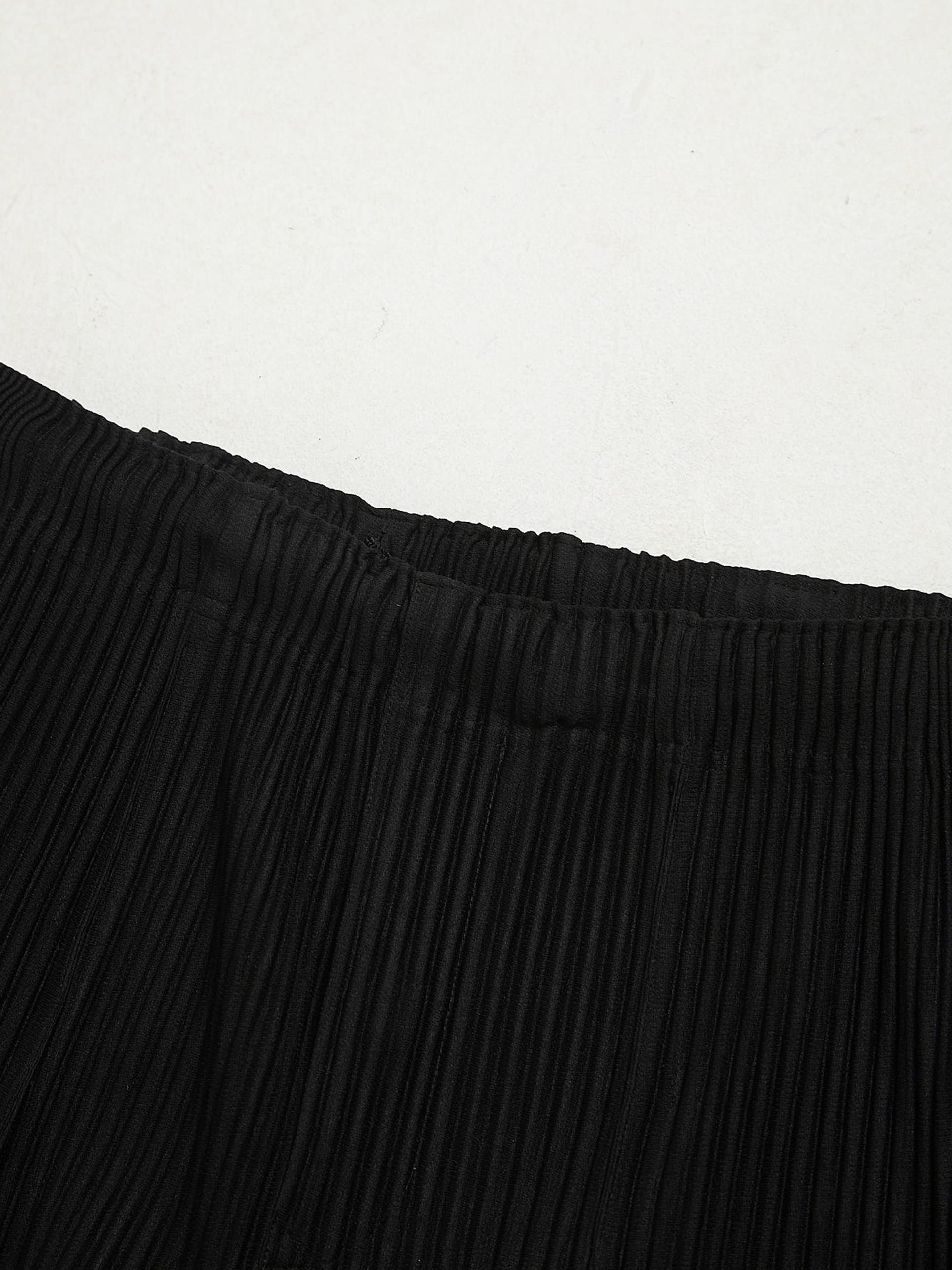Issey Miyake Black Pleated Polyester Pants Size US 33 - 3 Thumbnail