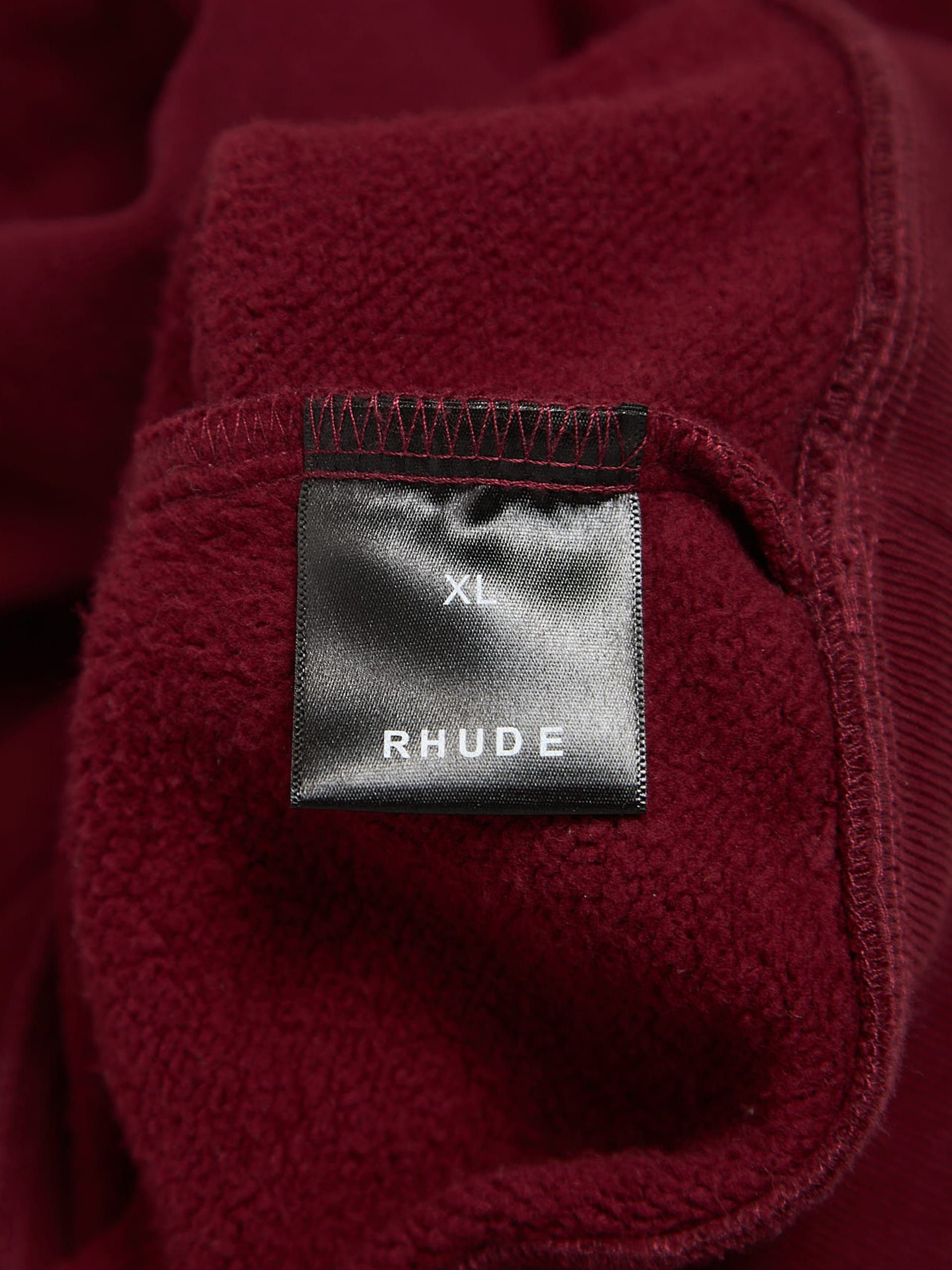 Rhude Burgundy Logo Embossed Cotton Sweatshirt Size US XL / EU 56 / 4 - 4 Thumbnail