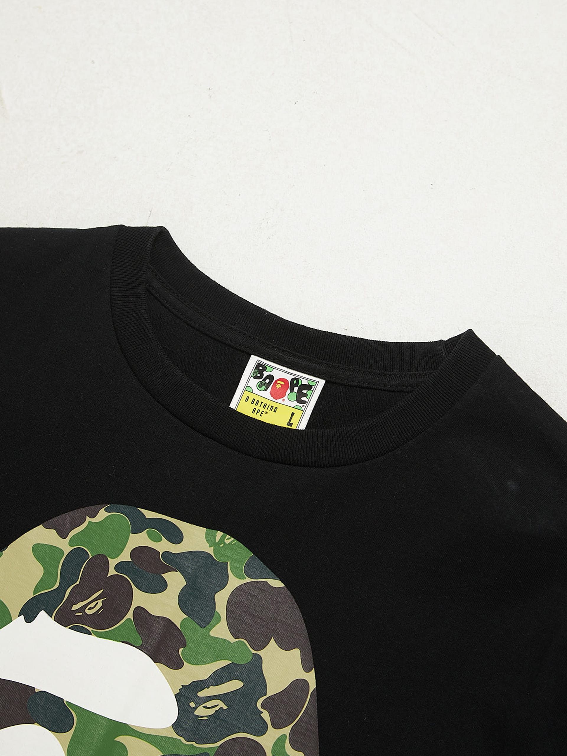 Bape Black Camo Logo Printed Cotton T-Shirt Size US L / EU 52-54 / 3 - 3 Thumbnail
