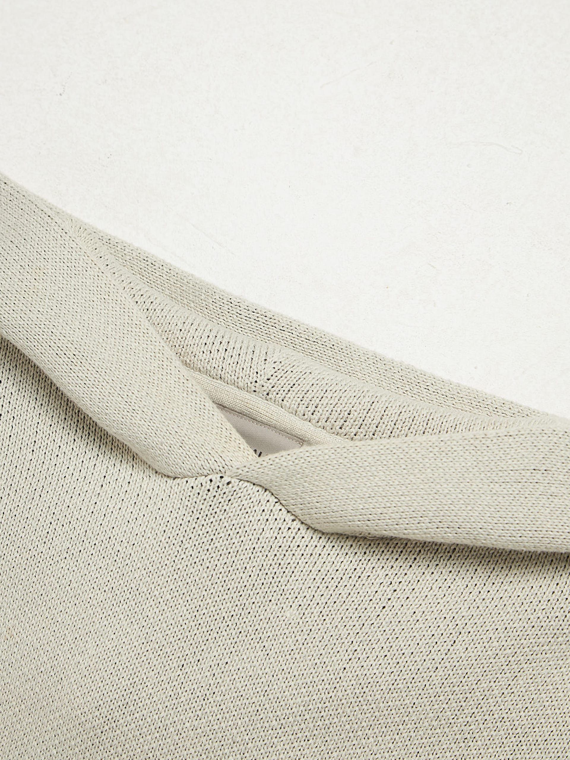 Essentials Milk Knitted Logo Embroidered Cotton and Polyester Hoodie
