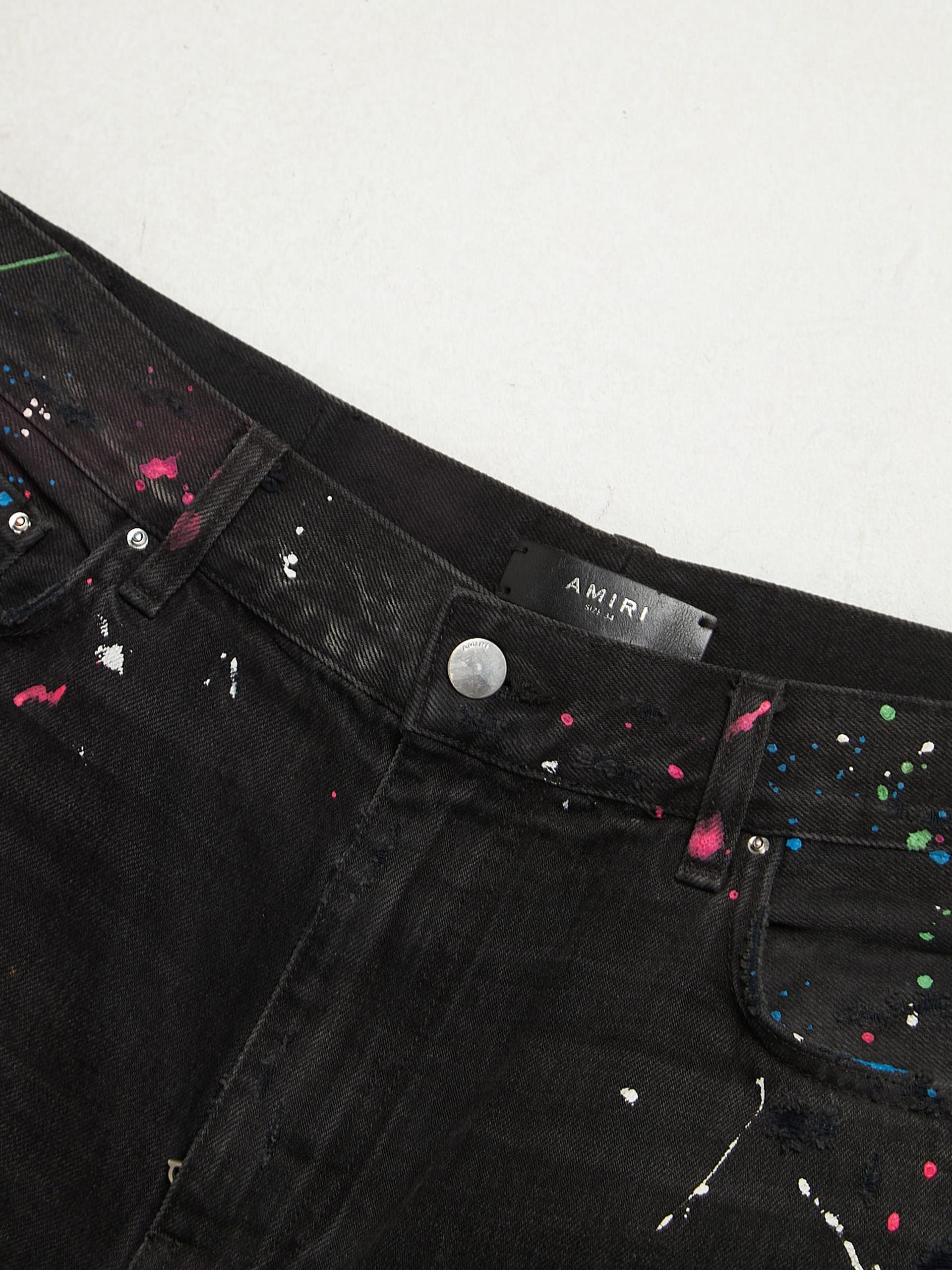 Amiri Black Paint Splattered Denim Shorts Size US 34 / EU 50 - 3 Thumbnail