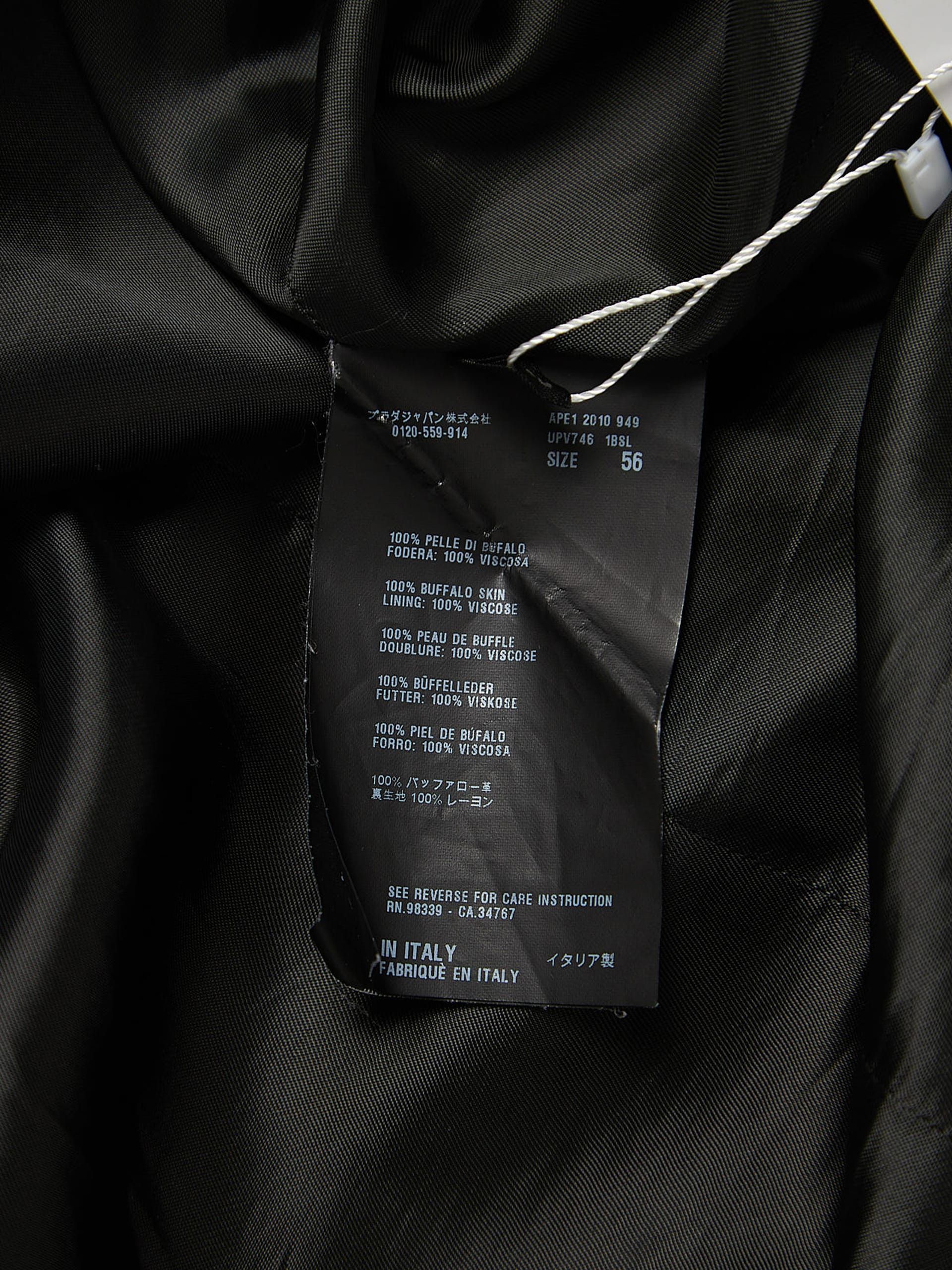 Prada Black Zipped Leather Light Jacket Size US XL / EU 56 / 4 - 4 Thumbnail