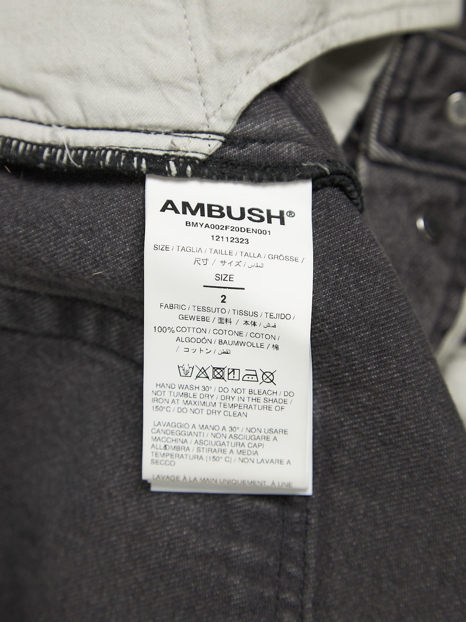 Ambush Design Gray Washed Cotton Jeans Size US 33 - 4 Thumbnail