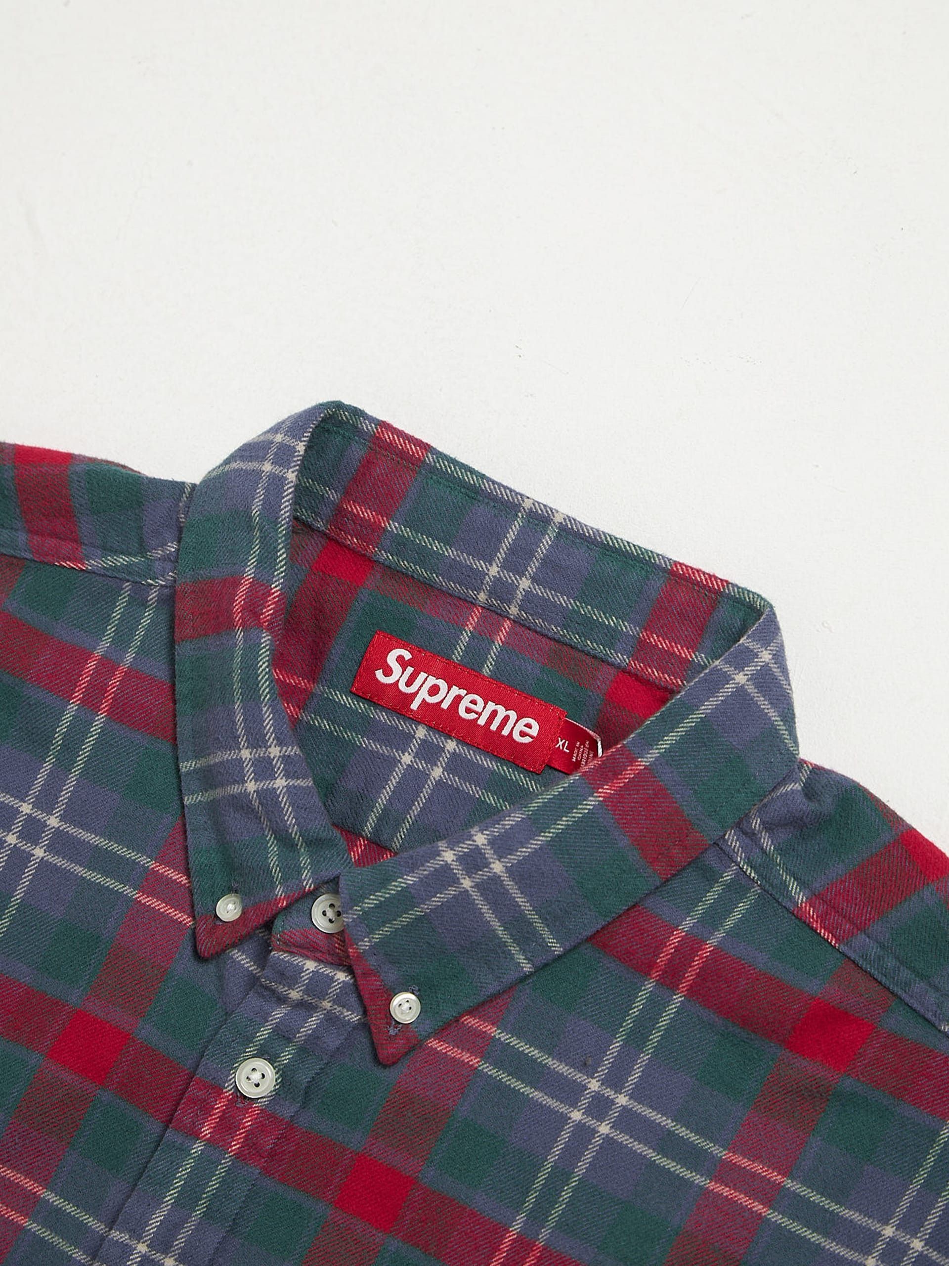 Supreme Multicolor Logo Knitted Plaid Cotton Shirt Size US XL / EU 56 / 4 - 3 Thumbnail