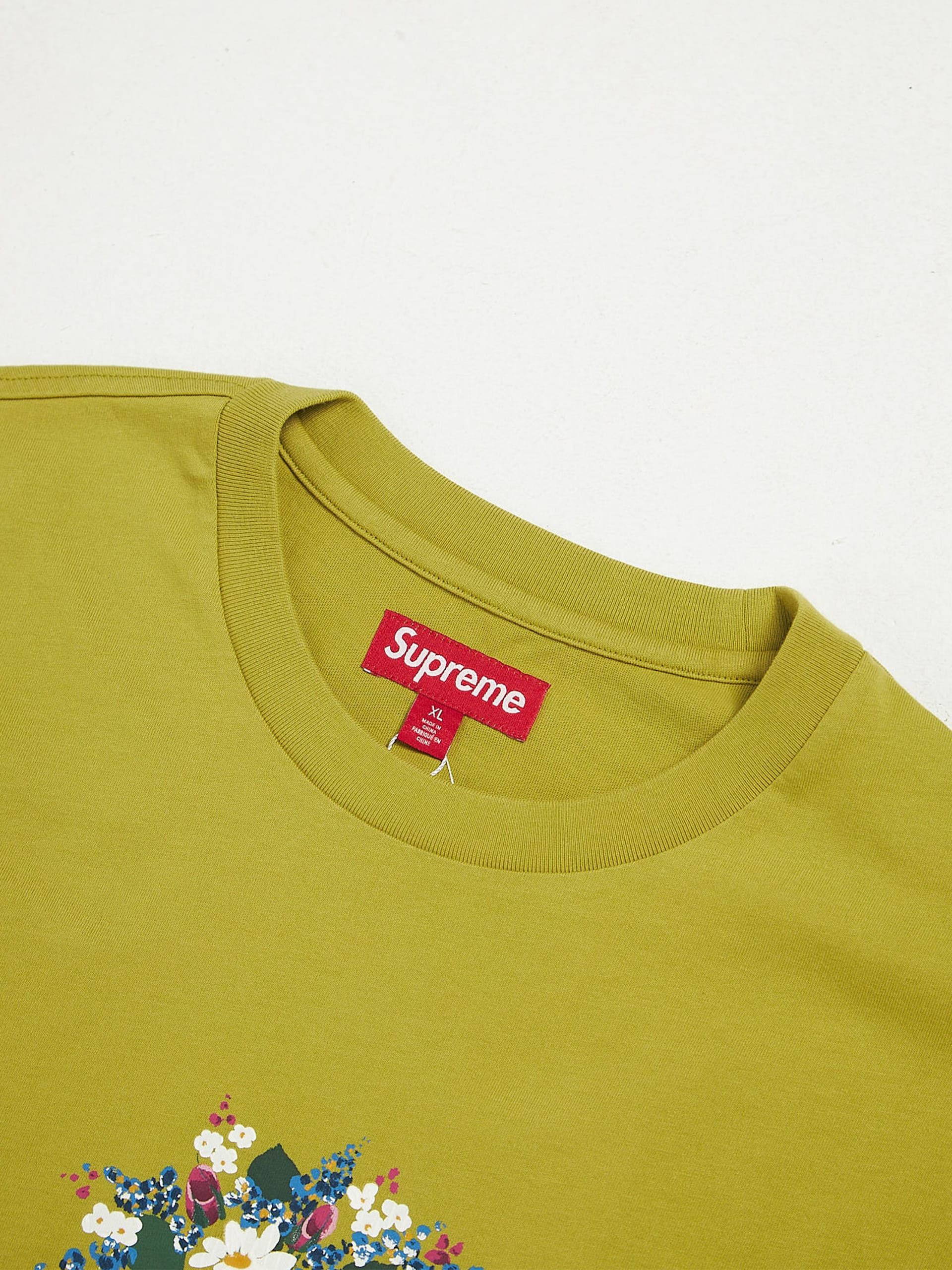 Supreme Olive Flower Printed Cotton T-shirt Size US XL / EU 56 / 4 - 3 Thumbnail