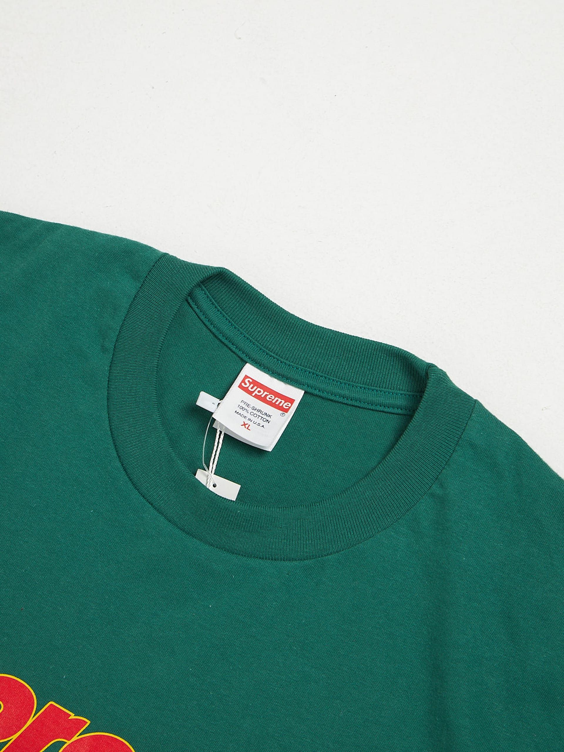 Supreme Green Logo Printed Cotton T-shirt Size US XL / EU 56 / 4 - 3 Thumbnail