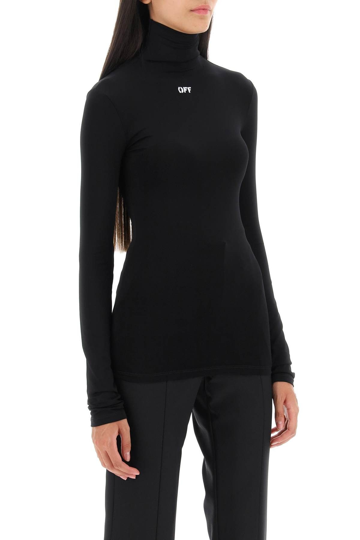 Off-White OFF-WHITE Second Skin Long Sleeve Turtleneck Top Size S / US 4 / IT 40 - 2 Thumbnail