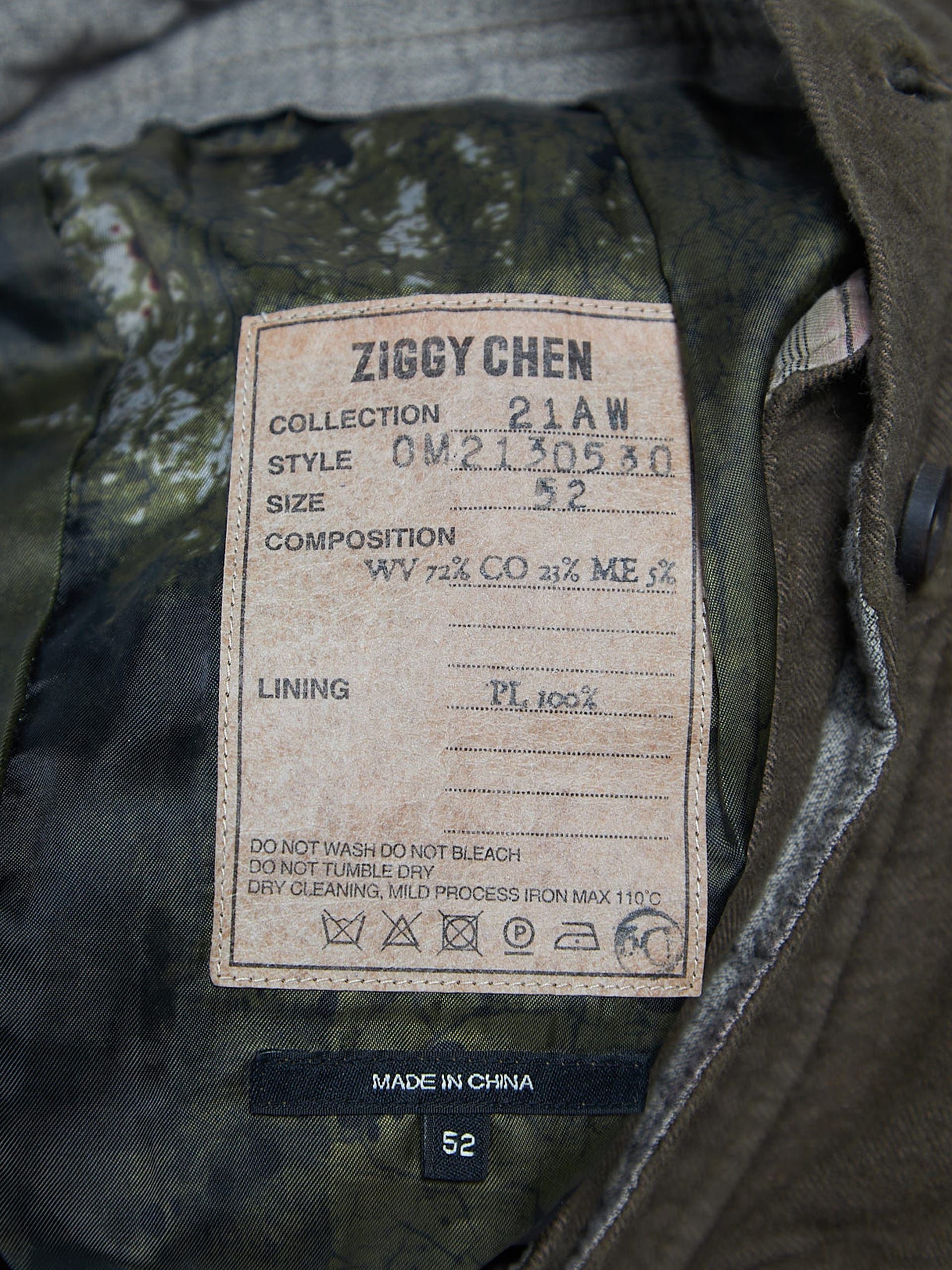 Ziggy Chen AW21 Khaki Wool Wide Pants Size US 36 / EU 52 - 4 Thumbnail