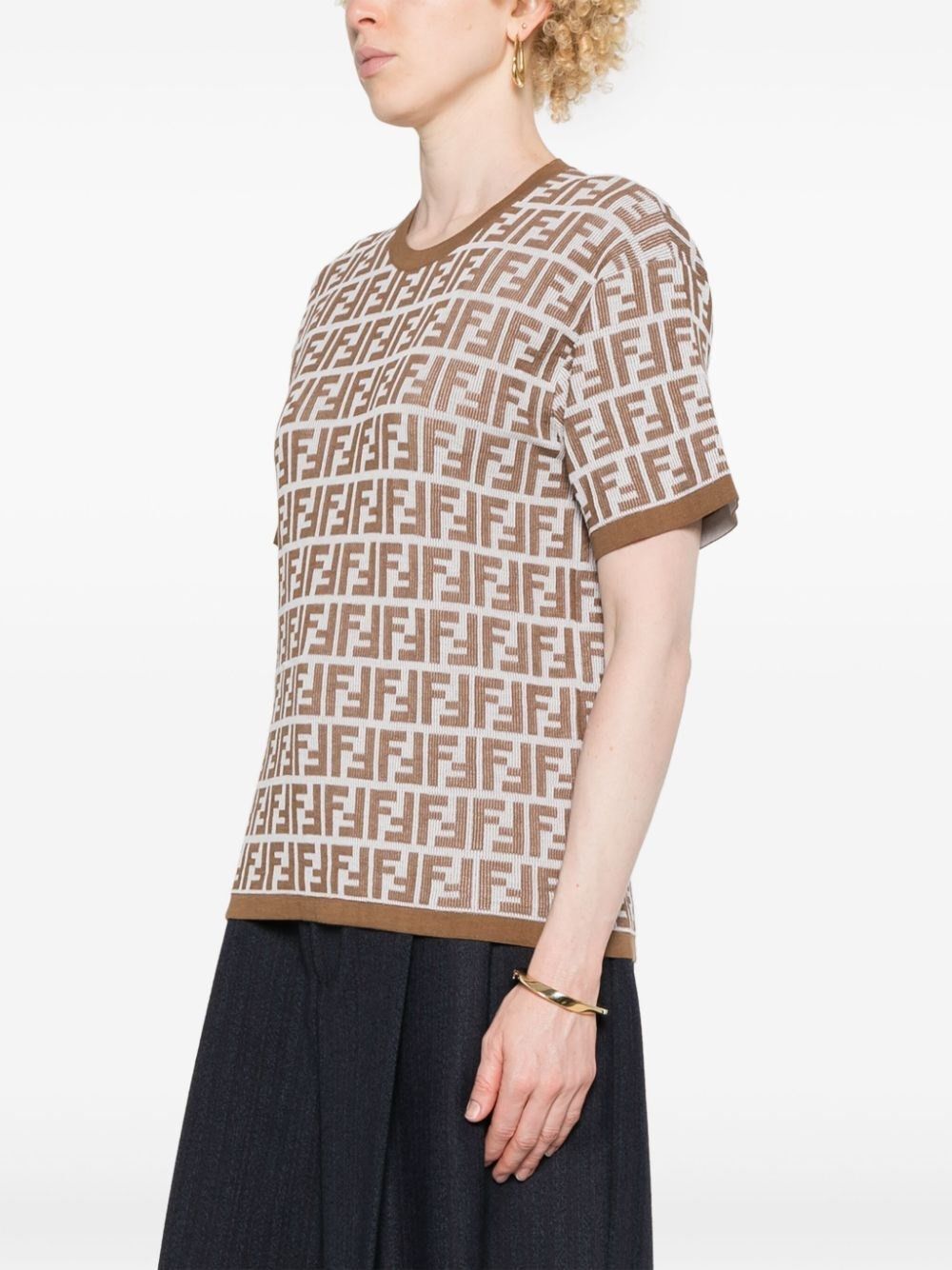 Fendi FF-PRINT SHORT-SLEEVED JUMPER Size XS / US 0-2 / IT 36-38 - 4 Thumbnail