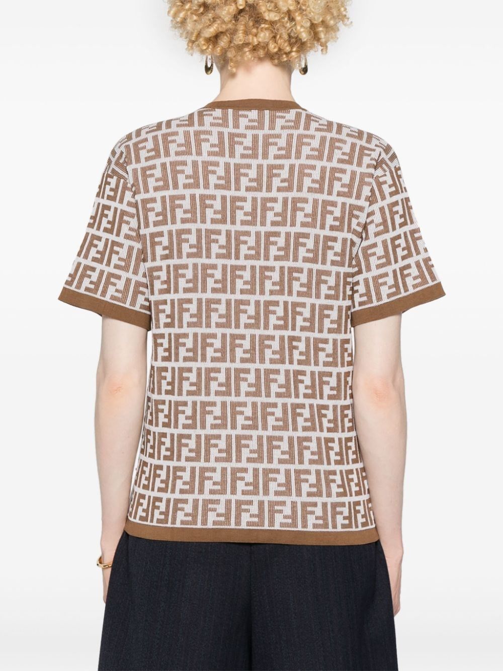 Fendi FF-PRINT SHORT-SLEEVED JUMPER Size XS / US 0-2 / IT 36-38 - 3 Thumbnail