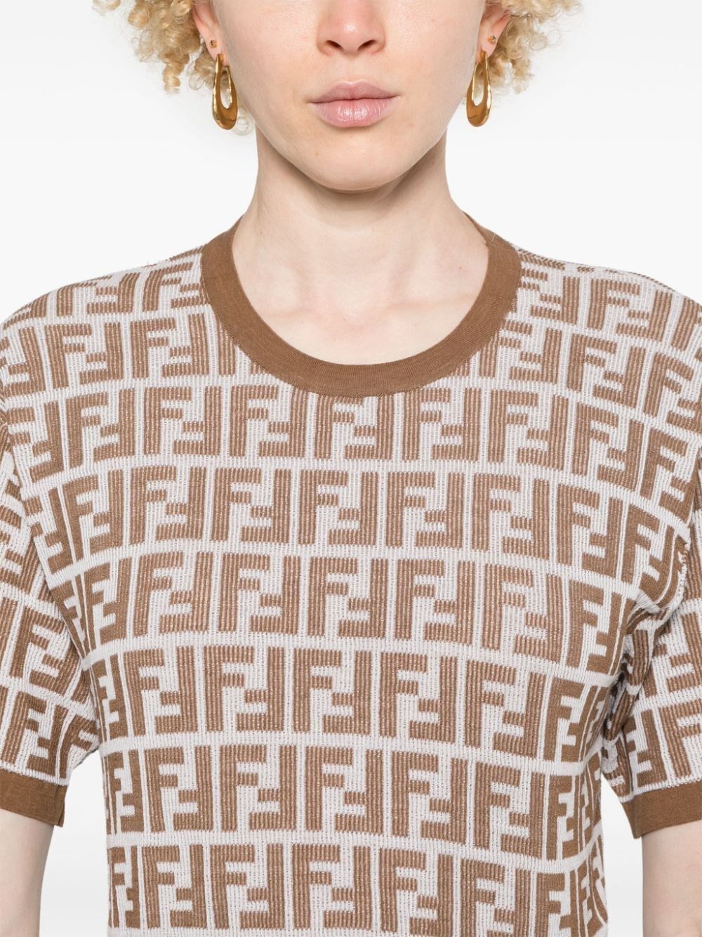 Fendi FF-PRINT SHORT-SLEEVED JUMPER Size XS / US 0-2 / IT 36-38 - 2 Thumbnail