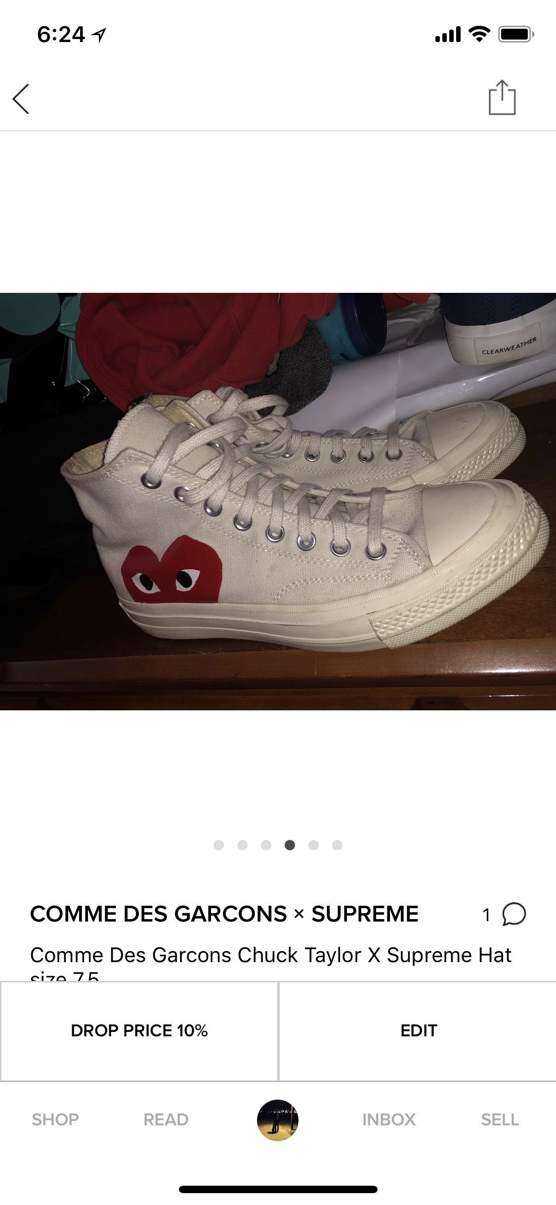 Comme des Garcons Supreme CDG Converse Fit Size Us 8.5 Grailed