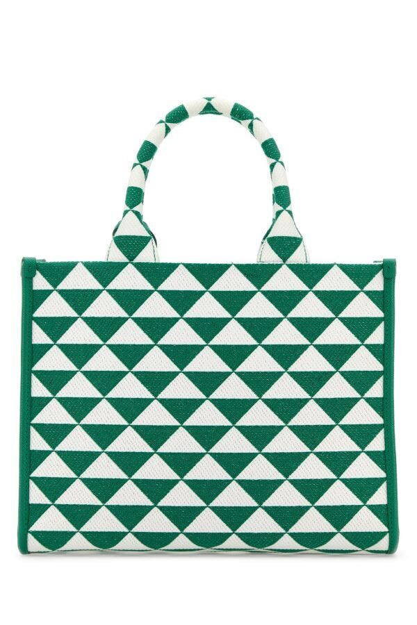 Prada Embroidered Fabric Small Symbole Shopping Bag Size ONE SIZE - 5 Thumbnail