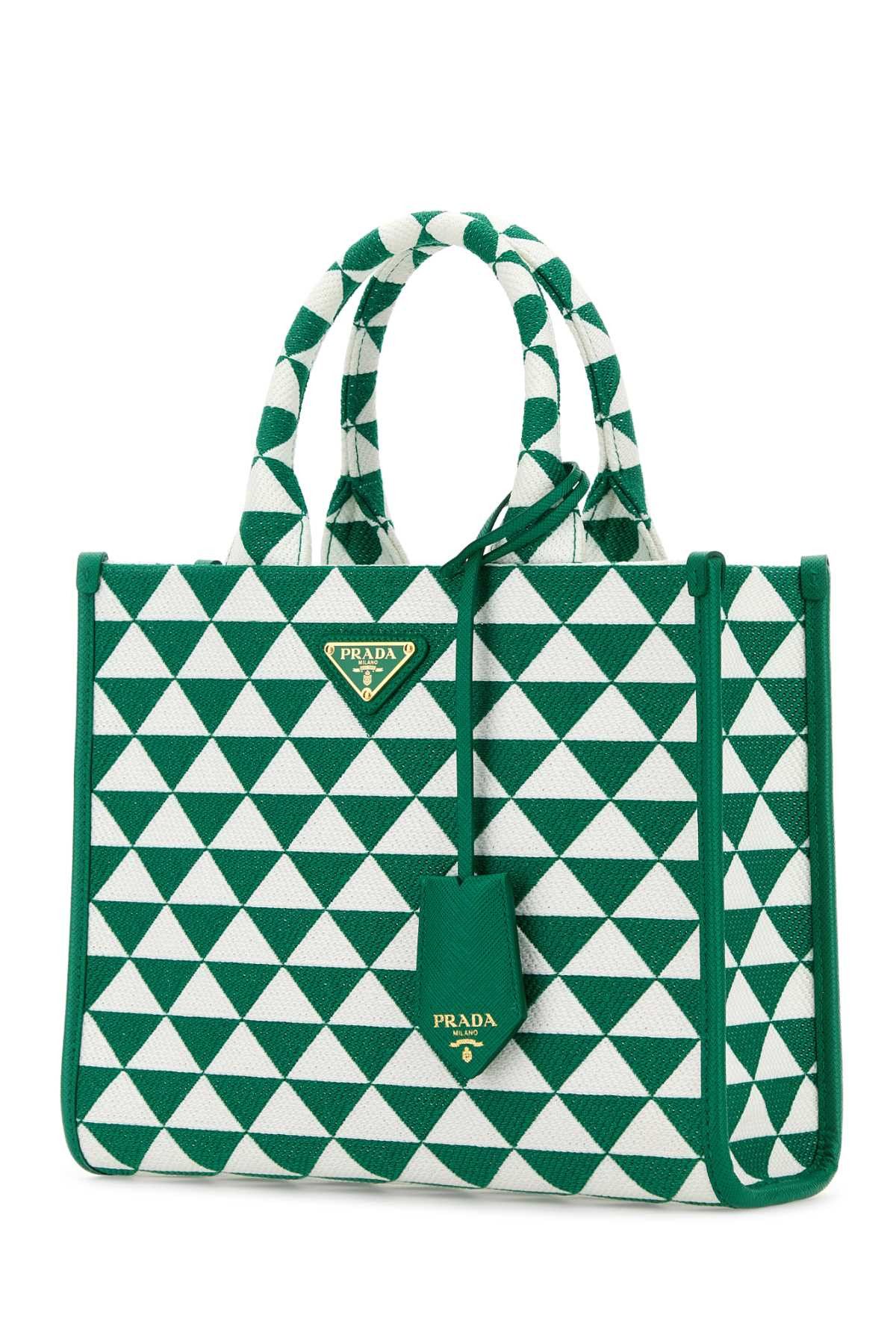 Prada Embroidered Fabric Small Symbole Shopping Bag Size ONE SIZE - 2 Thumbnail