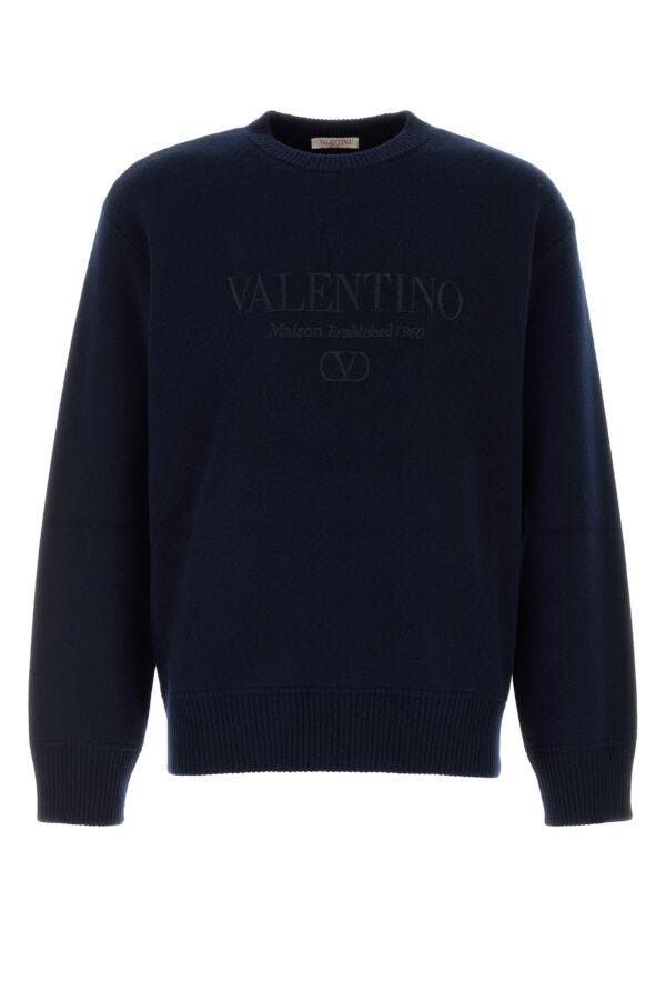 Valentino Dark Blue Wool Sweater Size US M / EU 48-50 / 2 - 3 Thumbnail