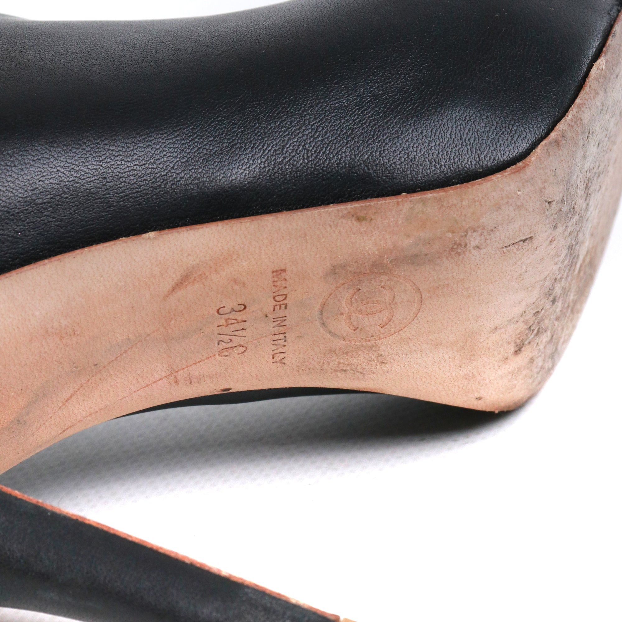 Chanel CHANEL - CC Chanel ankle boots in black lambskin (T34.5) Size US 4 / IT 34 - 7 Thumbnail