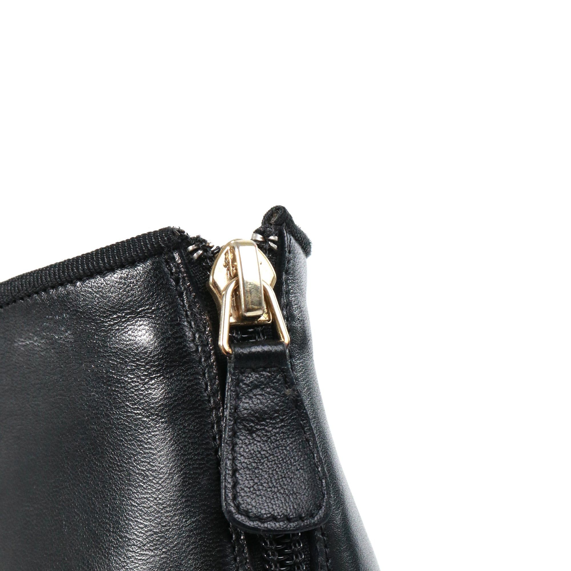 Chanel CHANEL - CC Chanel ankle boots in black lambskin (T34.5) Size US 4 / IT 34 - 6 Thumbnail