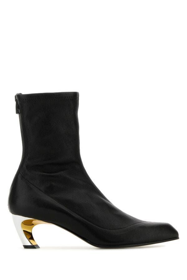 Alexander McQueen Black Leather Armadillo Ankle Boots Size US 6 / IT 36 - 3 Thumbnail