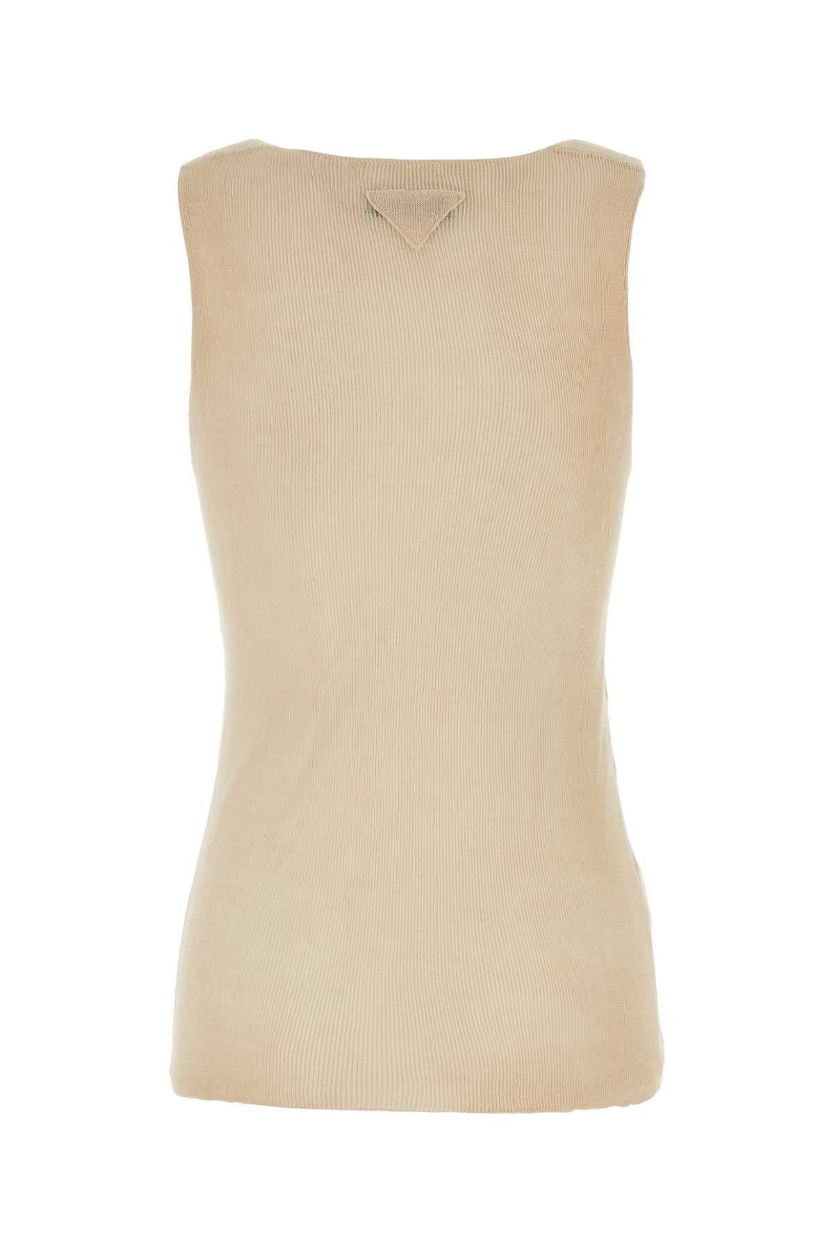 Prada Sand Cotton Tank Top Size XS / US 0-2 / IT 36-38 - 2 Thumbnail