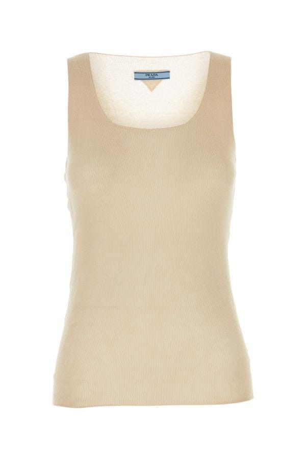 Prada Sand Cotton Tank Top Size XS / US 0-2 / IT 36-38 - 3 Thumbnail