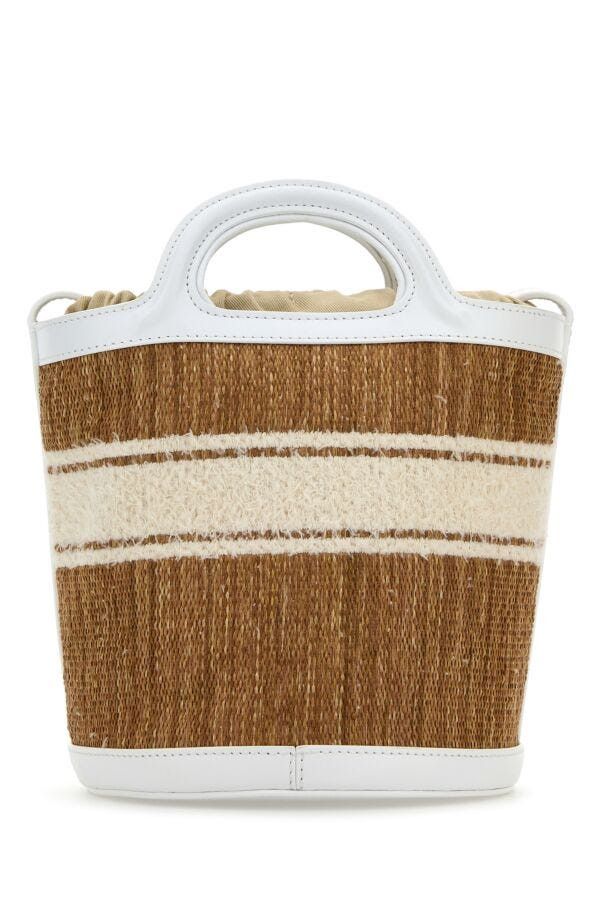Marni Two-Tone Raffia And Leather Tropicalia Bucket Bag Size ONE SIZE - 5 Thumbnail