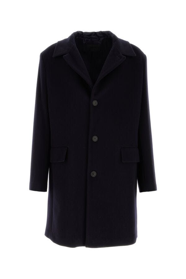 Prada Midnight Blue Wool Blend Coat Size US XL / EU 56 / 4 - 3 Thumbnail