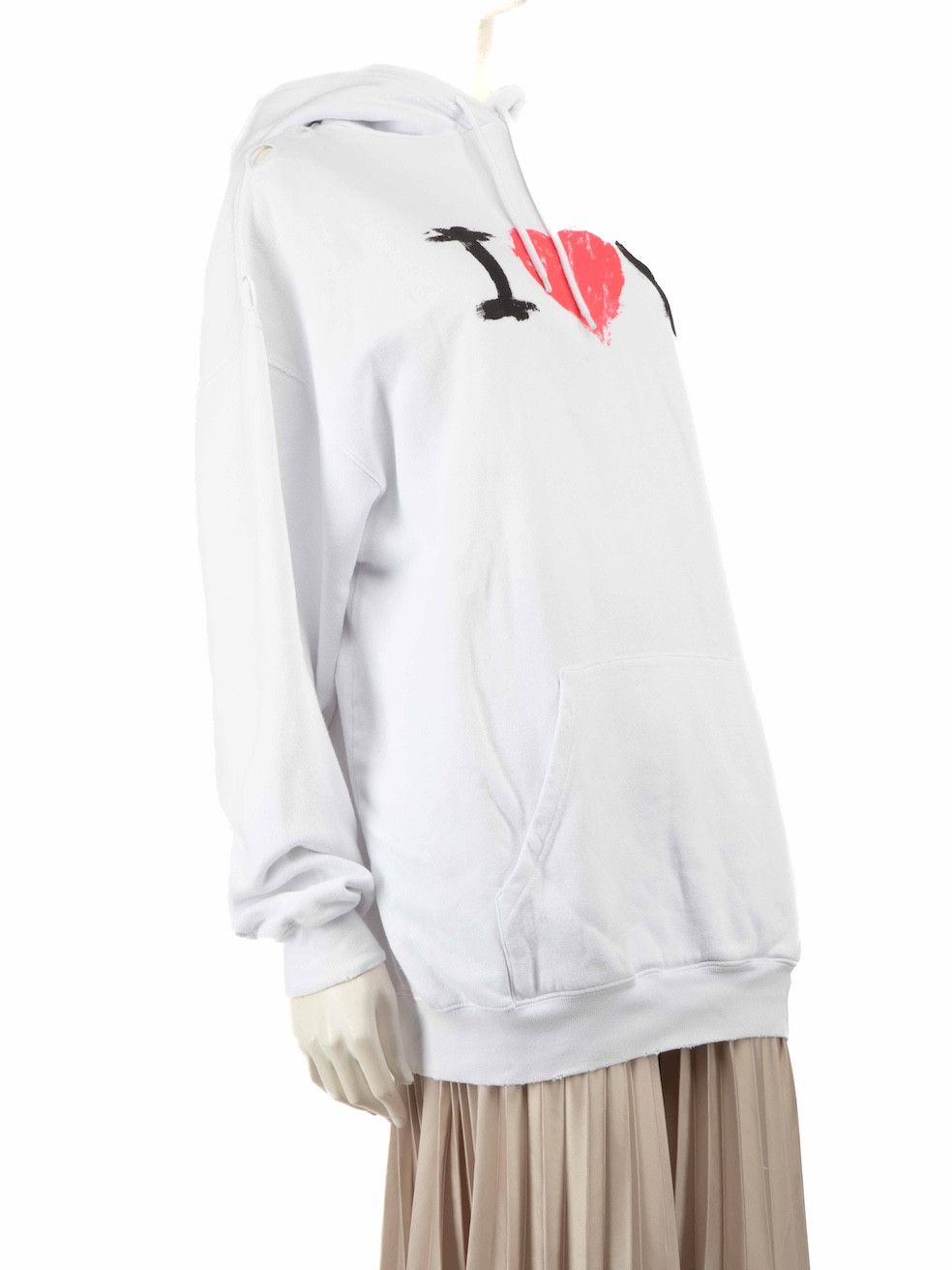Balenciaga White I Love U Print Hoodie Size XS / US 0-2 / IT 36-38 - 2 Thumbnail