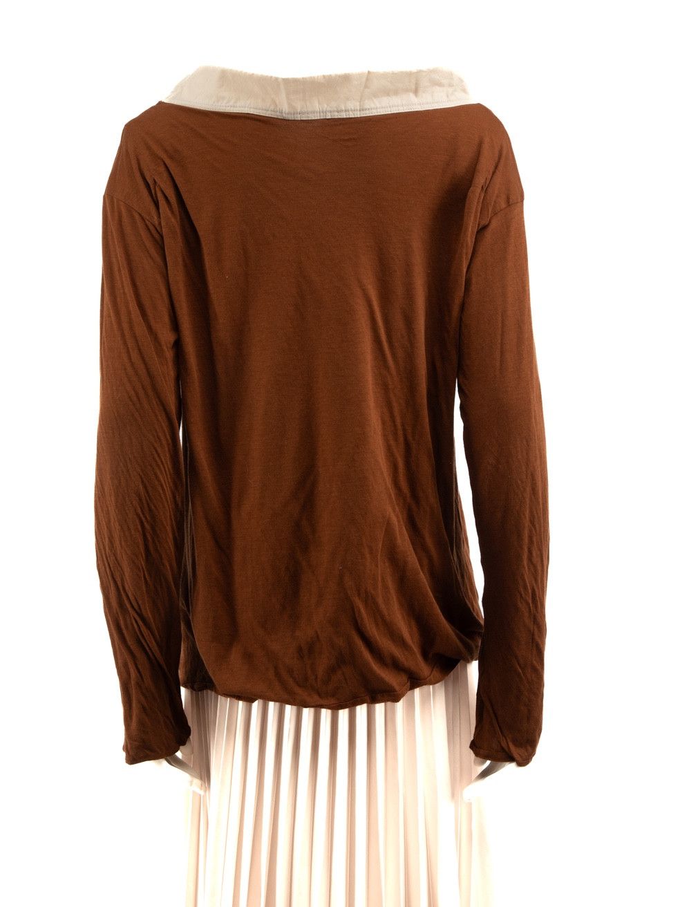 Marni Brown Two-Tone Wide Neckline Top Size M / US 6-8 / IT 42-44 - 3 Thumbnail