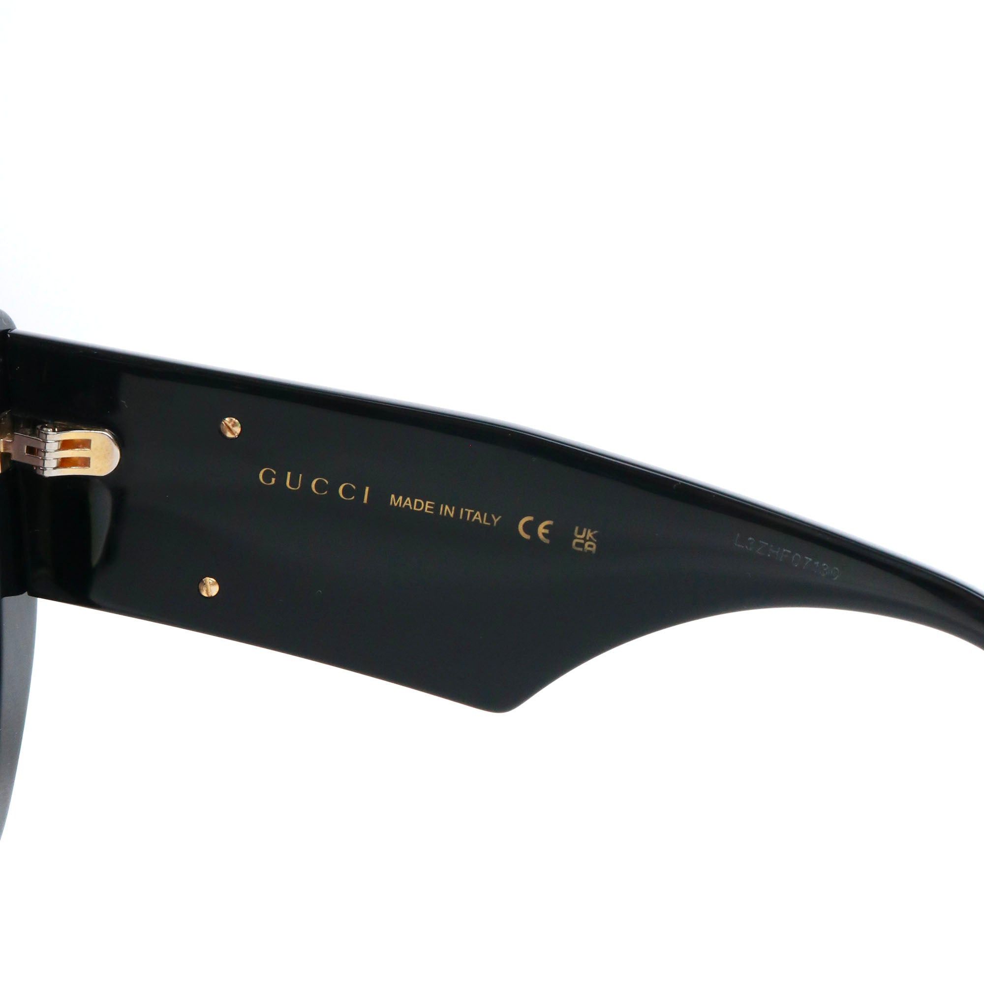 Gucci GUCCI - Gucci GG Oversize Sunglasses in Black Plastic Size ONE SIZE - 6 Thumbnail