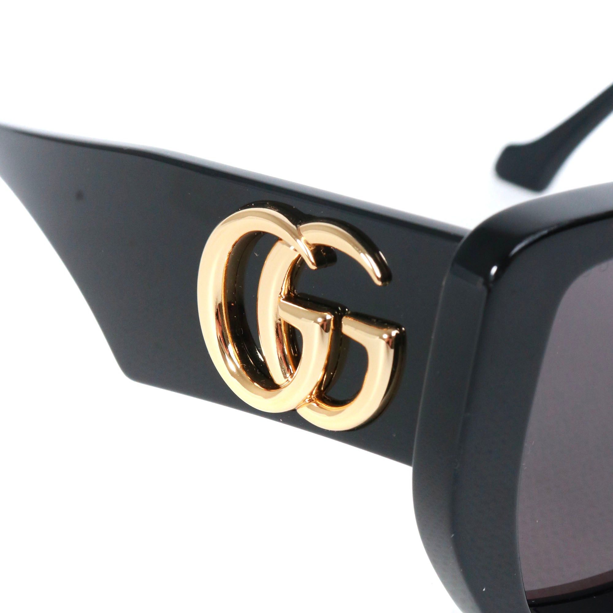 Gucci GUCCI - Gucci GG Oversize Sunglasses in Black Plastic Size ONE SIZE - 4 Thumbnail