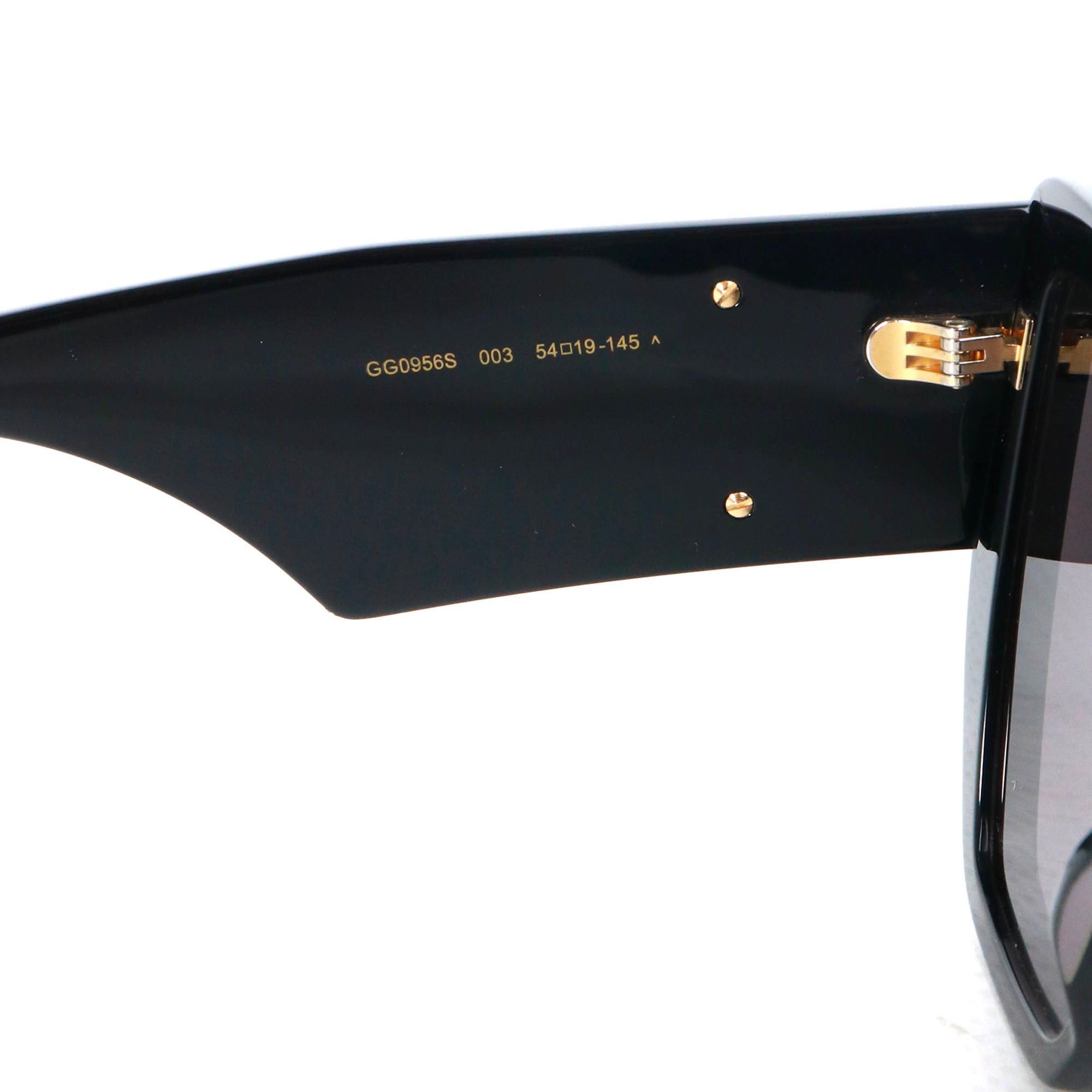 Gucci GUCCI - Gucci GG Oversize Sunglasses in Black Plastic Size ONE SIZE - 5 Thumbnail