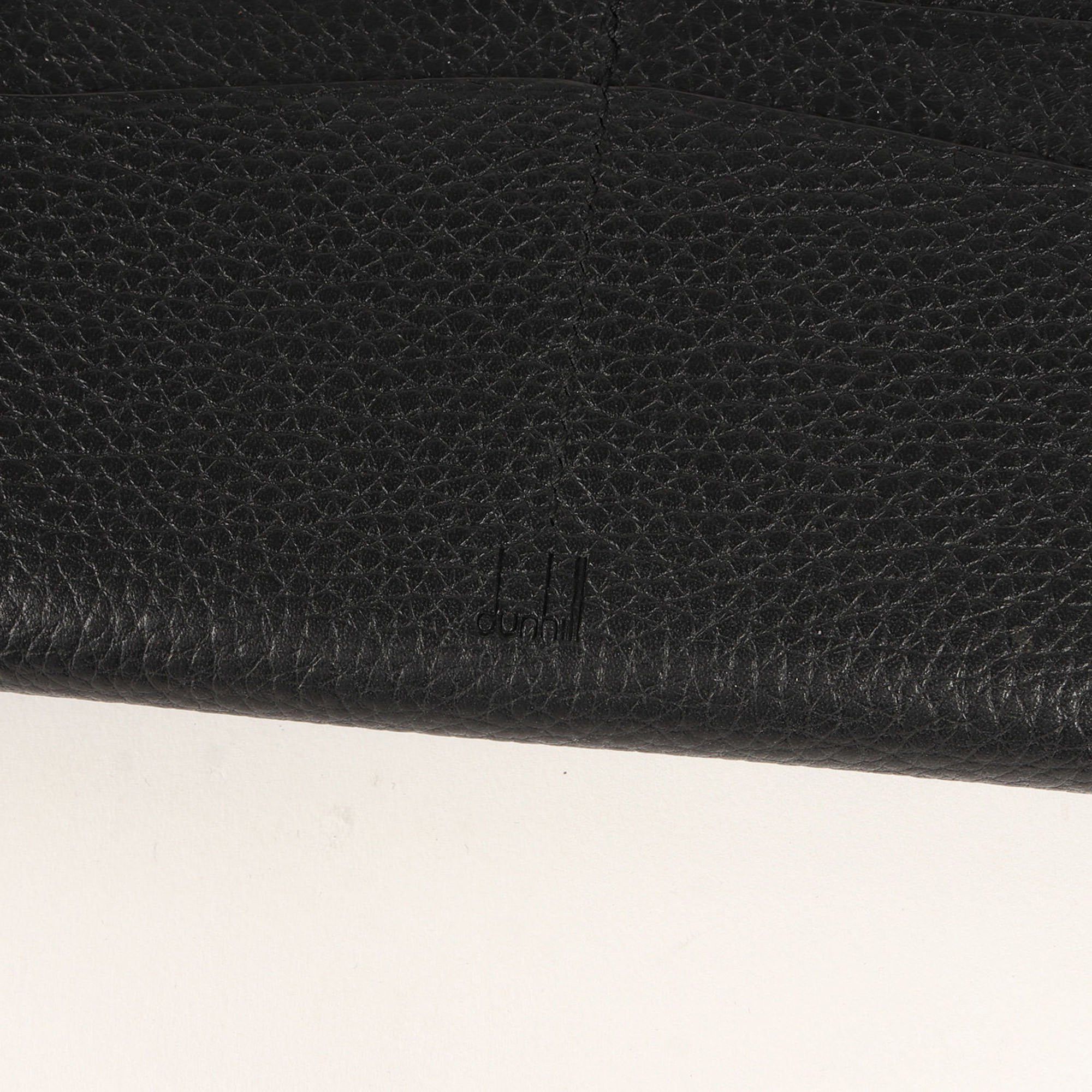 Alfred Dunhill dunhill shrink leather wallet, bi-fold long grained leather, black, men's Size ONE SIZE - 4 Thumbnail