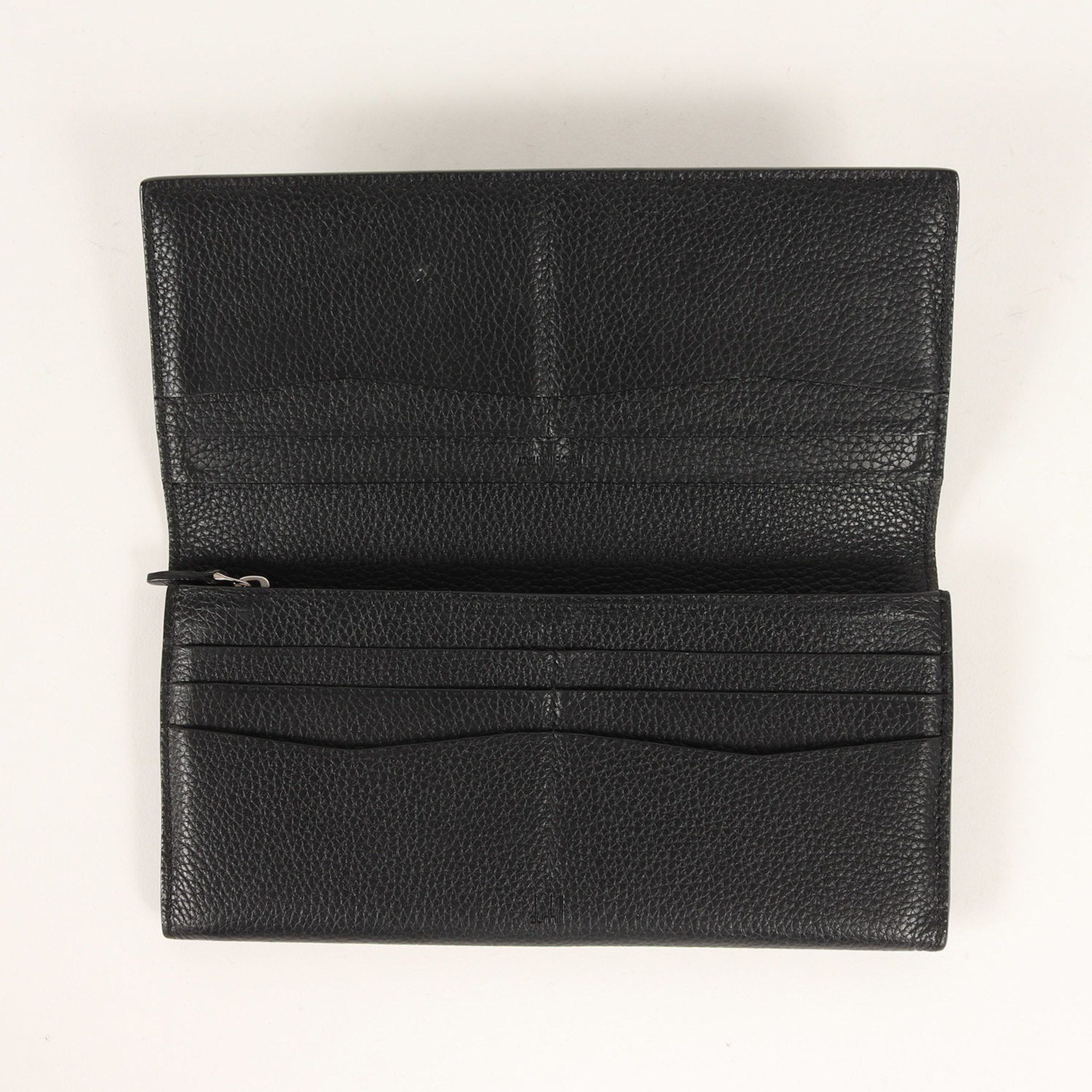 Alfred Dunhill dunhill shrink leather wallet, bi-fold long grained leather, black, men's Size ONE SIZE - 3 Thumbnail