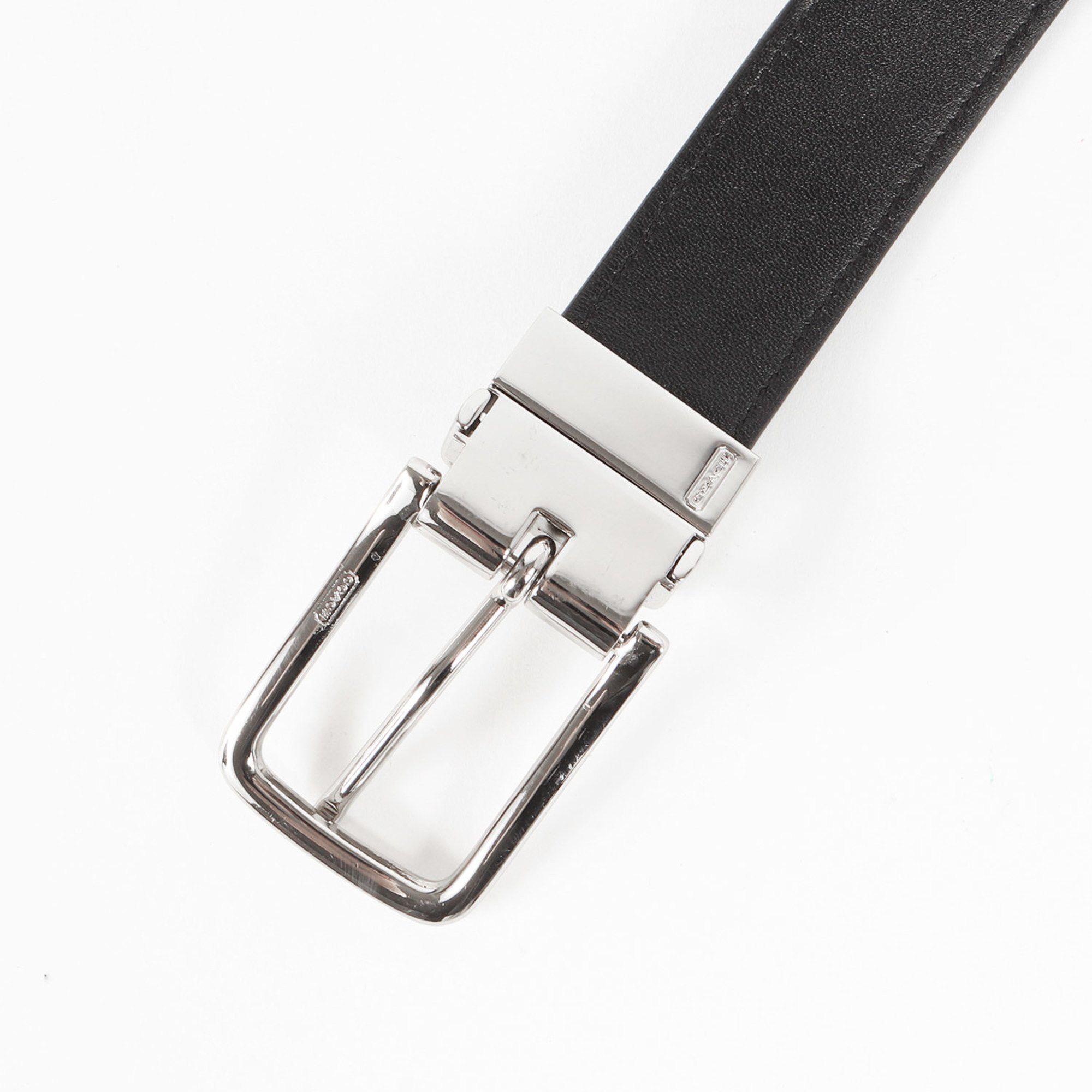 Coach COACH Reversible Signature Embossed Leather Belt Black Men's Size ONE SIZE - 3 Thumbnail