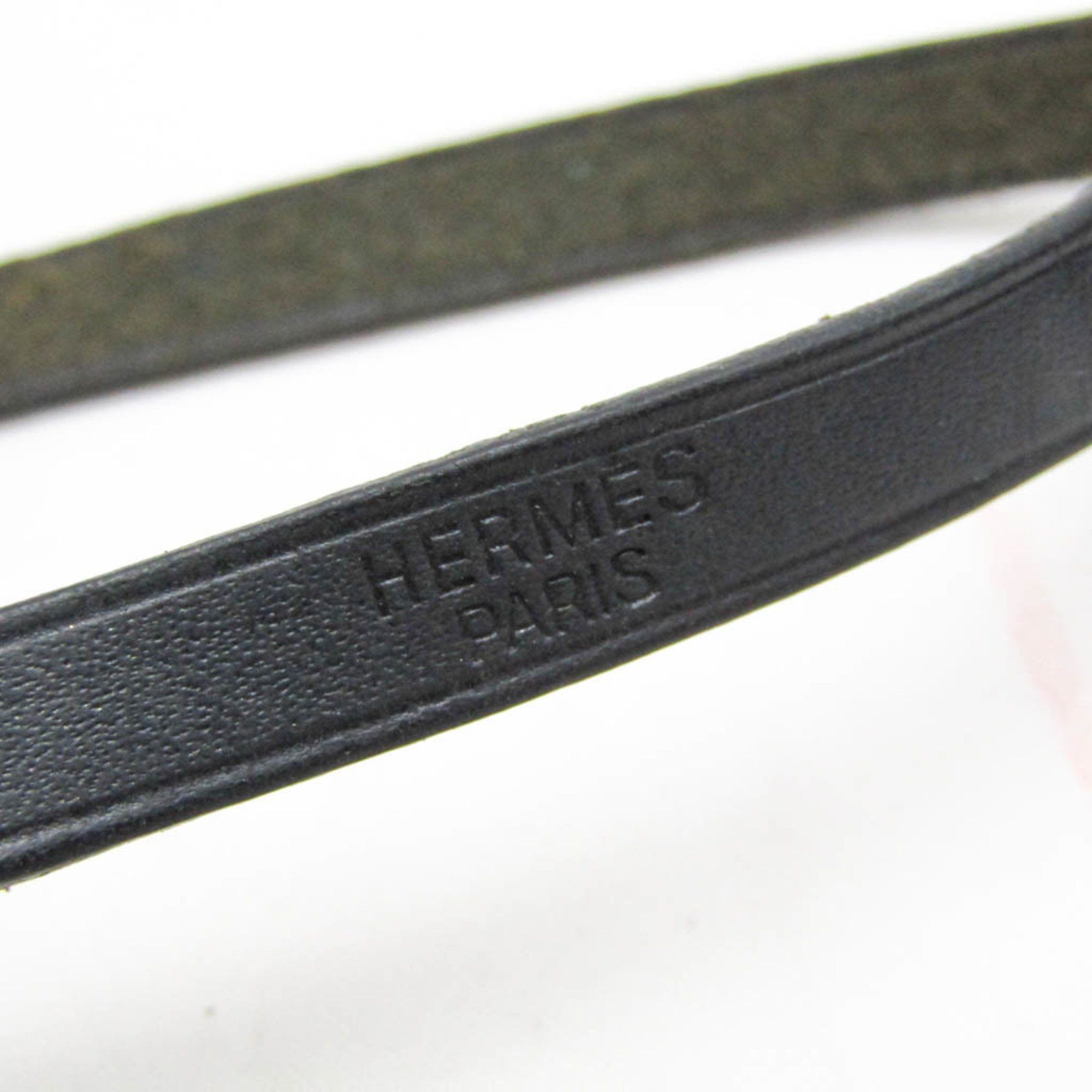 Hermes Hermes Hapi Choker Leather,Metal Bangle Black,Silver Size ONE SIZE - 7 Thumbnail